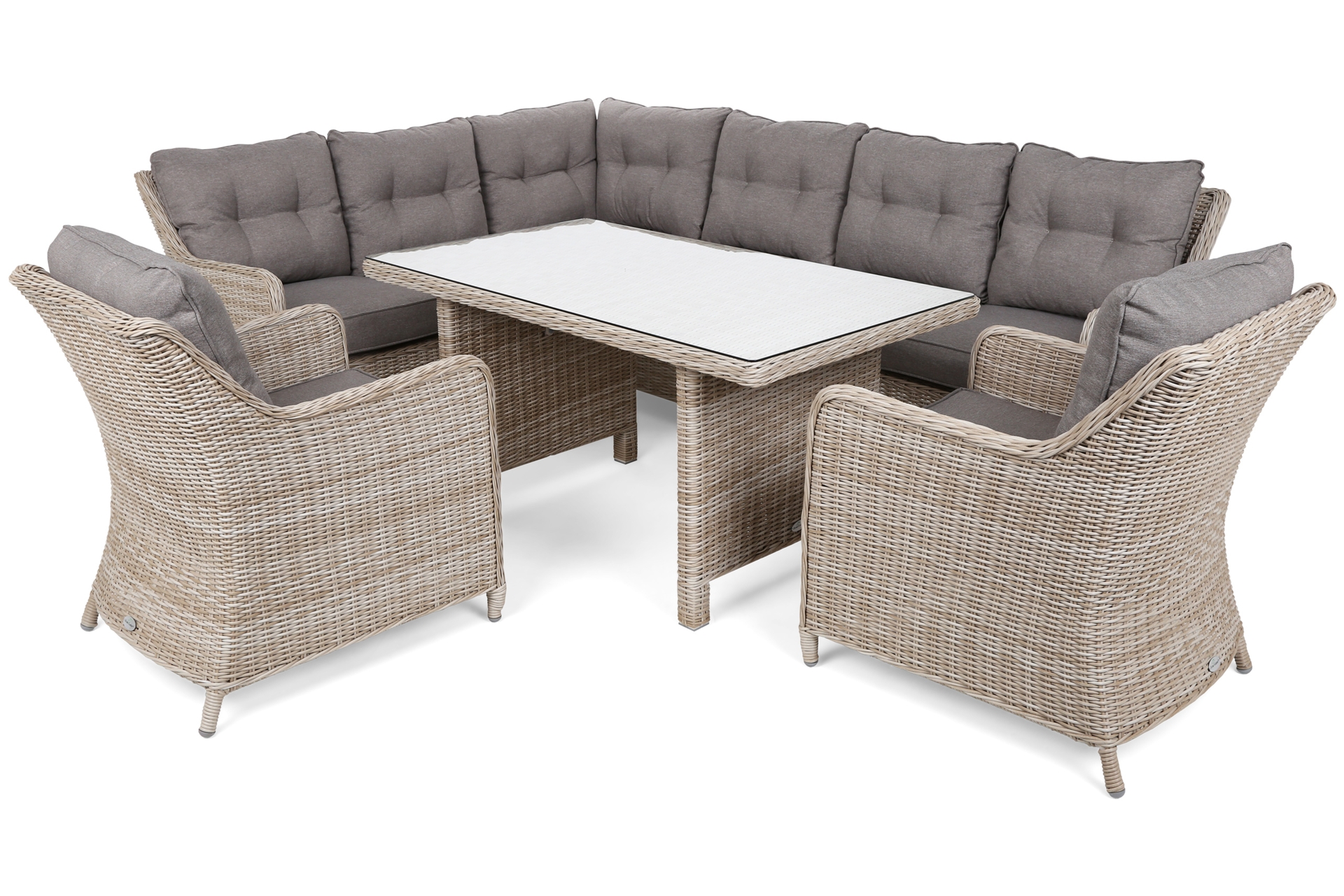 Narożny zestaw mebli ogrodowych lewy California Beige / Beige Melange