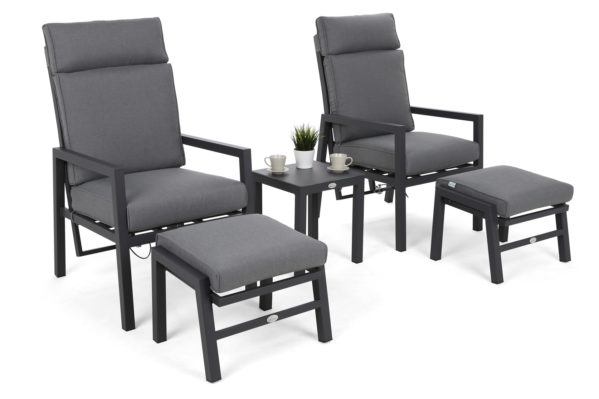 Meble ogrodowe aluminiowe Morton Dark Grey / Grey