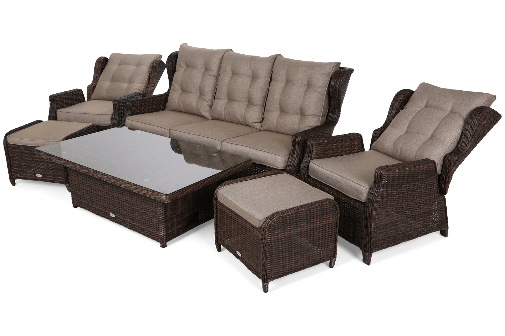 Meble ogrodowe technorattanowe Memfis Brown Mat / Brown Melange