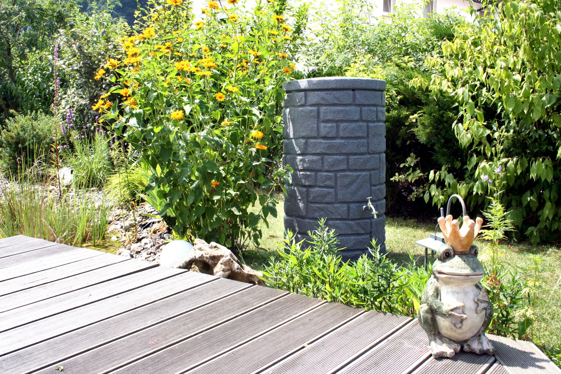 Zbiornik na deszczówkę MPI Arcado 230 l czarny granit - na wodę deszczową Zbiornik na deszczówkę MPI Arcado 230 l czarny granit