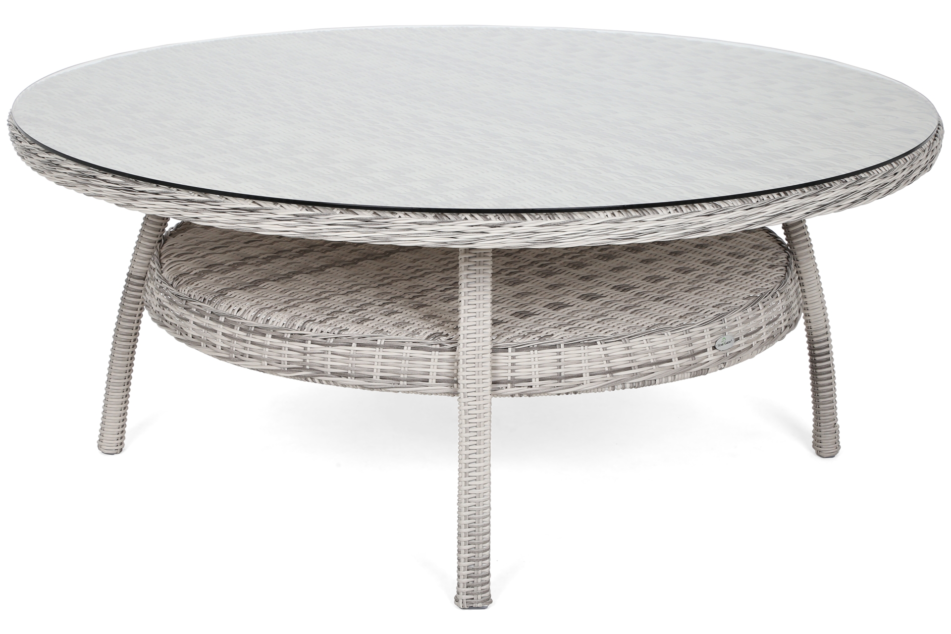 Okrągły zestaw Bristol jasnoszary 180 cm dla 8 osób Meble ogrodowe technorattanowe Bristol Round Elegant 180 cm Light Grey / Grey Melange  8+1