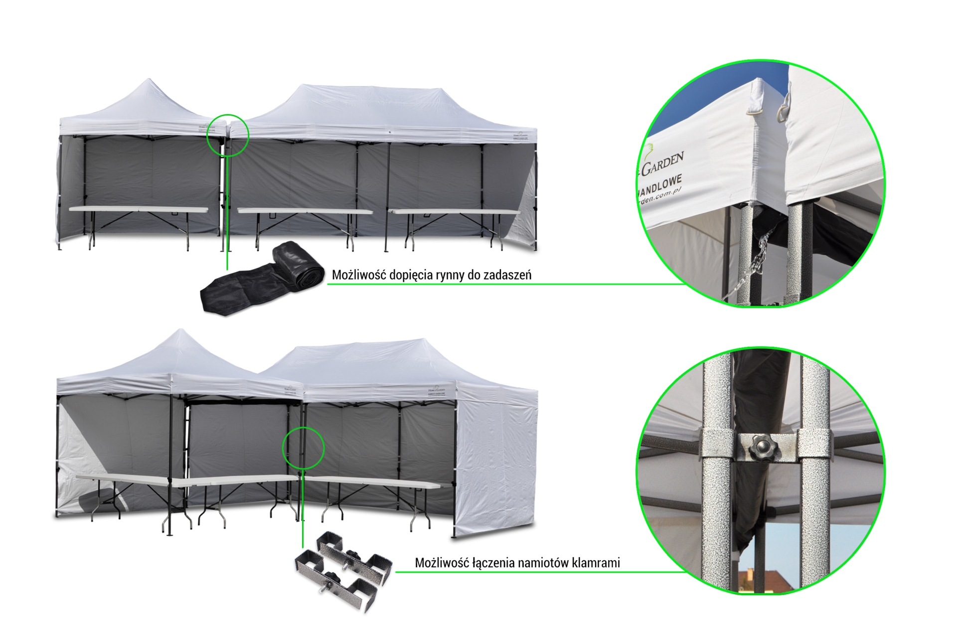 Łącznik metalowy do namiotów handlowych