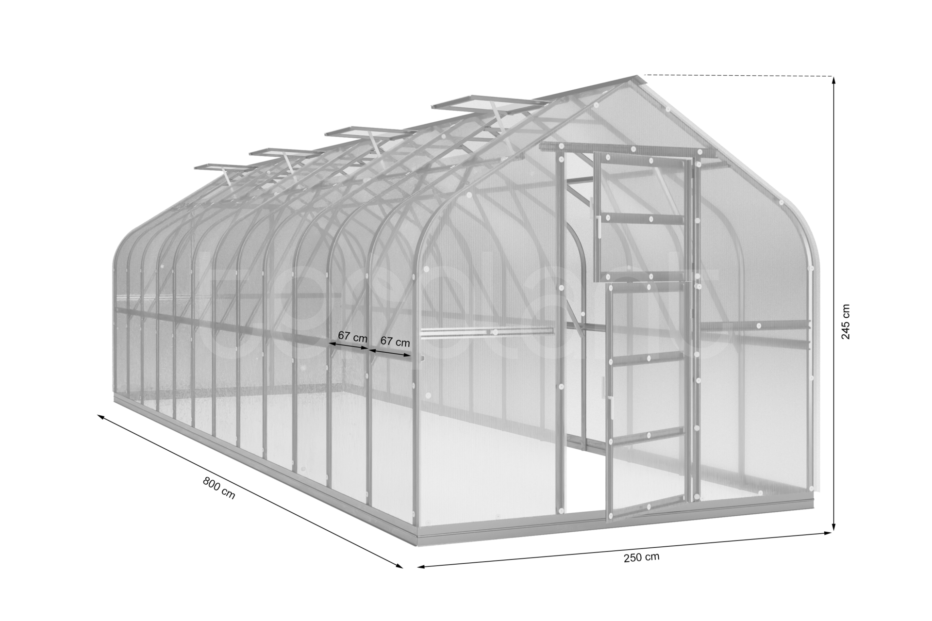 Szklarnia ogrodowa z poliwęglanu Terplant Pro 2,5x8 m