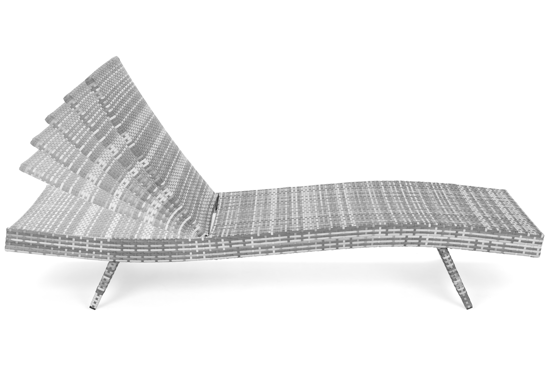 Leżak technorattanowy Bora Bora z poduszką Leżak ogrodowy technorattanowy Bora Bora Light Grey / Grey Melange z poduszką