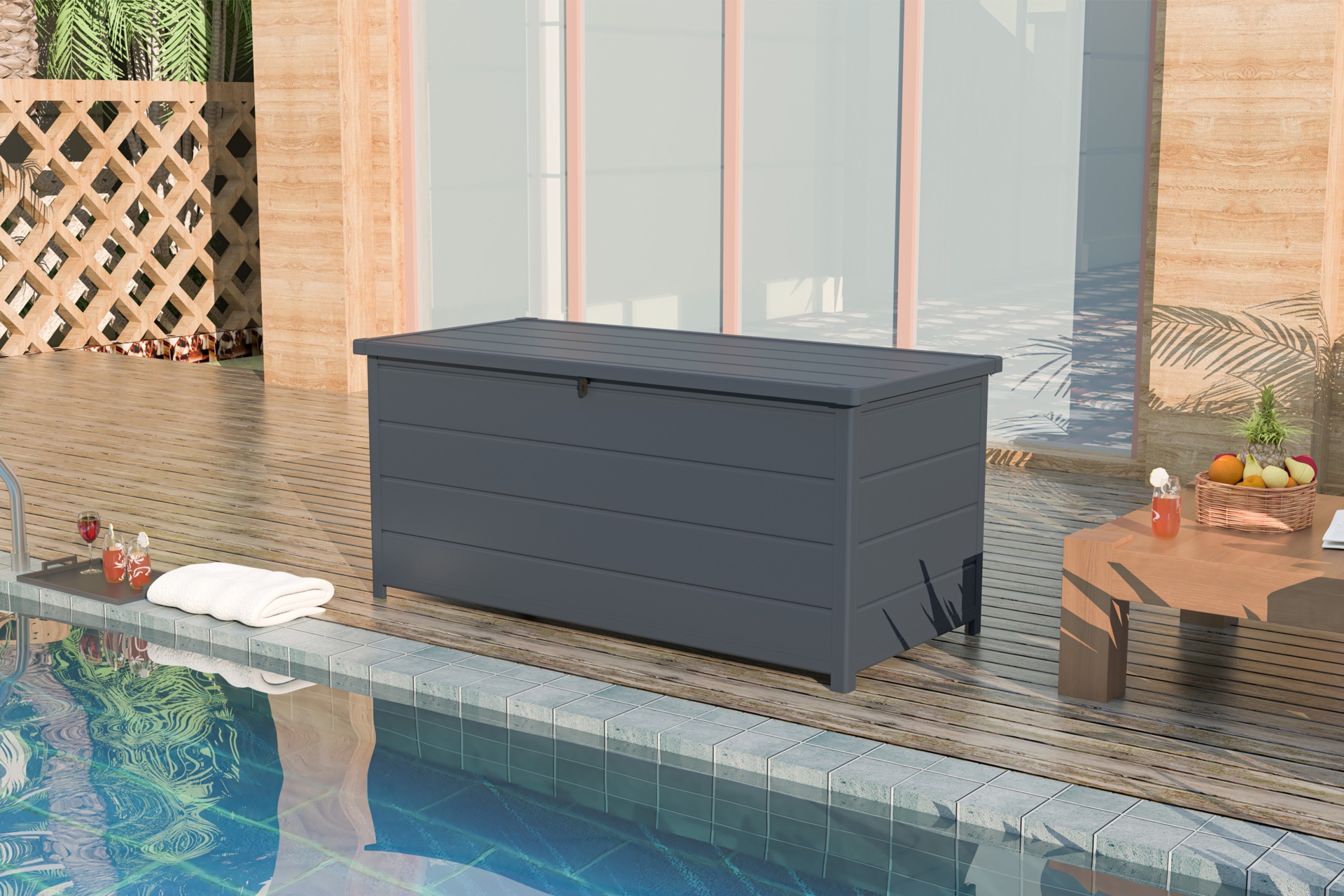 Skrzynia ogrodowa Malmo Maxi Grey