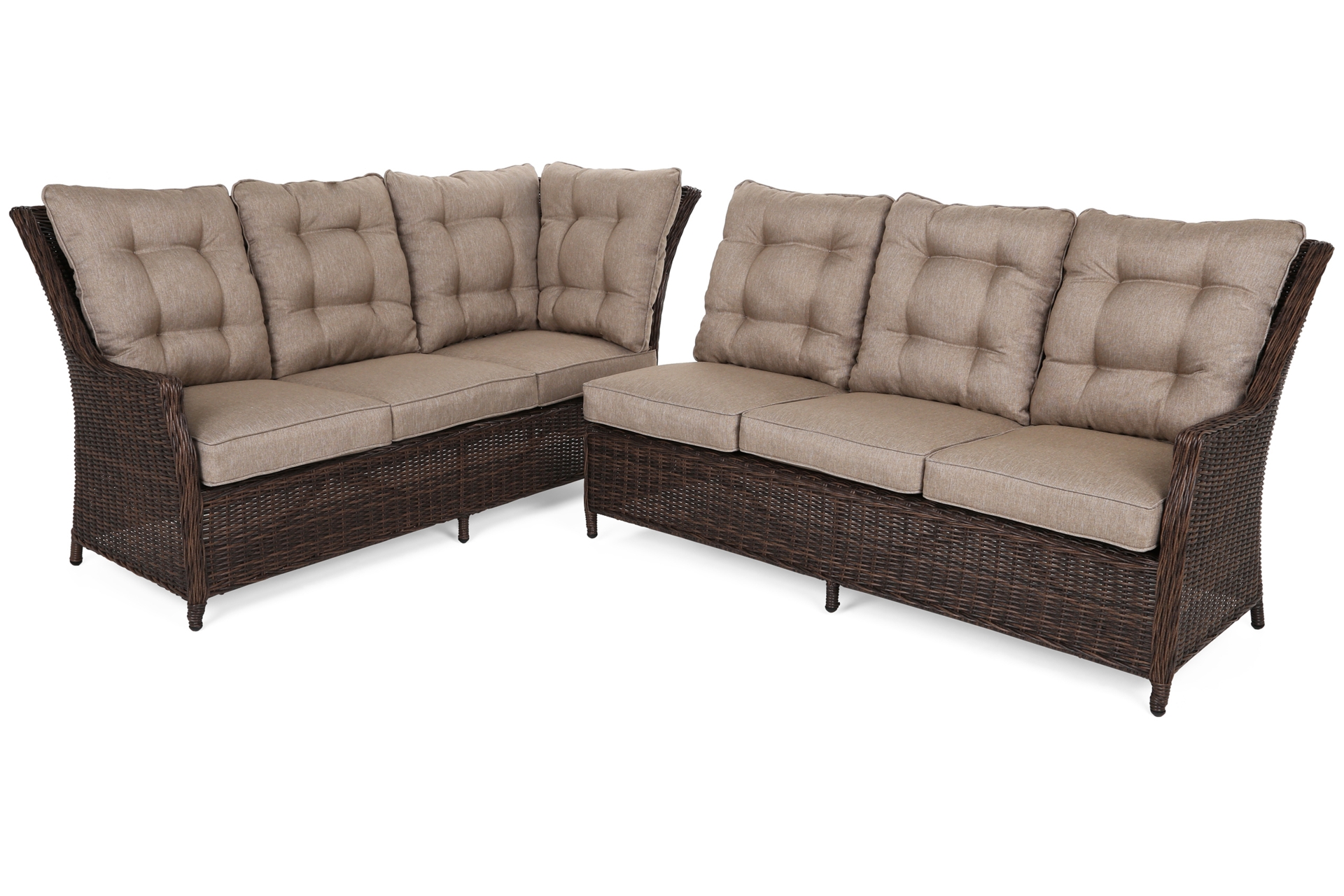 Narożnik technorattanowy lewy Alicante Brown Mat / Brown Melange