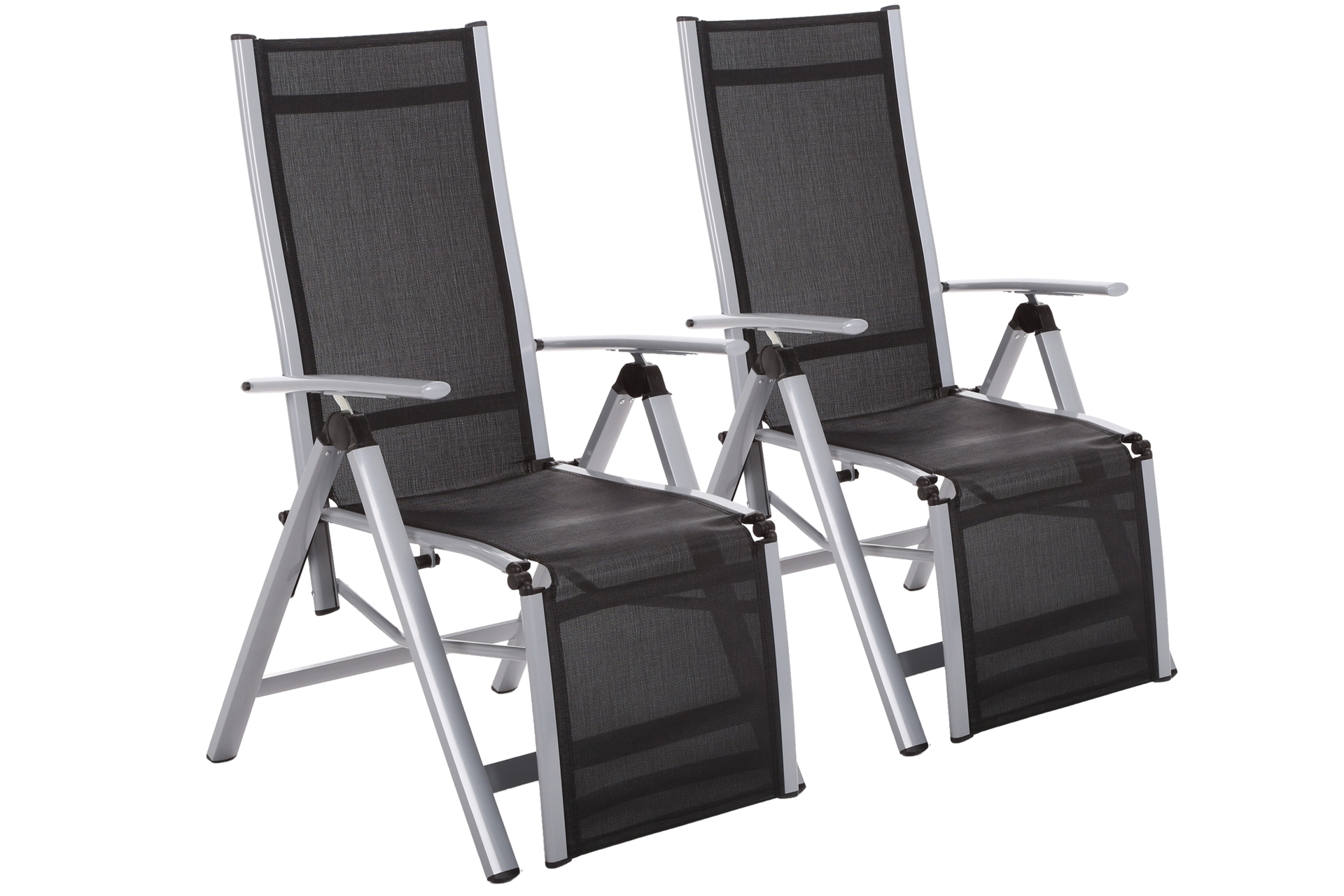 Zestaw krzeseł ogrodowych aluminiowych Ibiza Relax Silver / Black