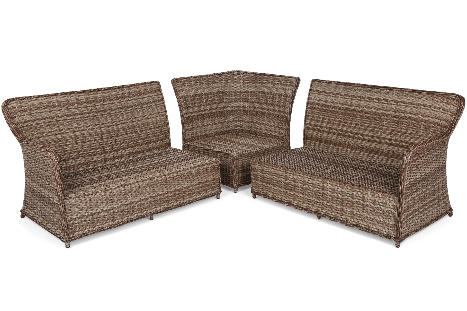 Narożny zestaw mebli ogrodowych Bergamo Ginger / Brown Melange