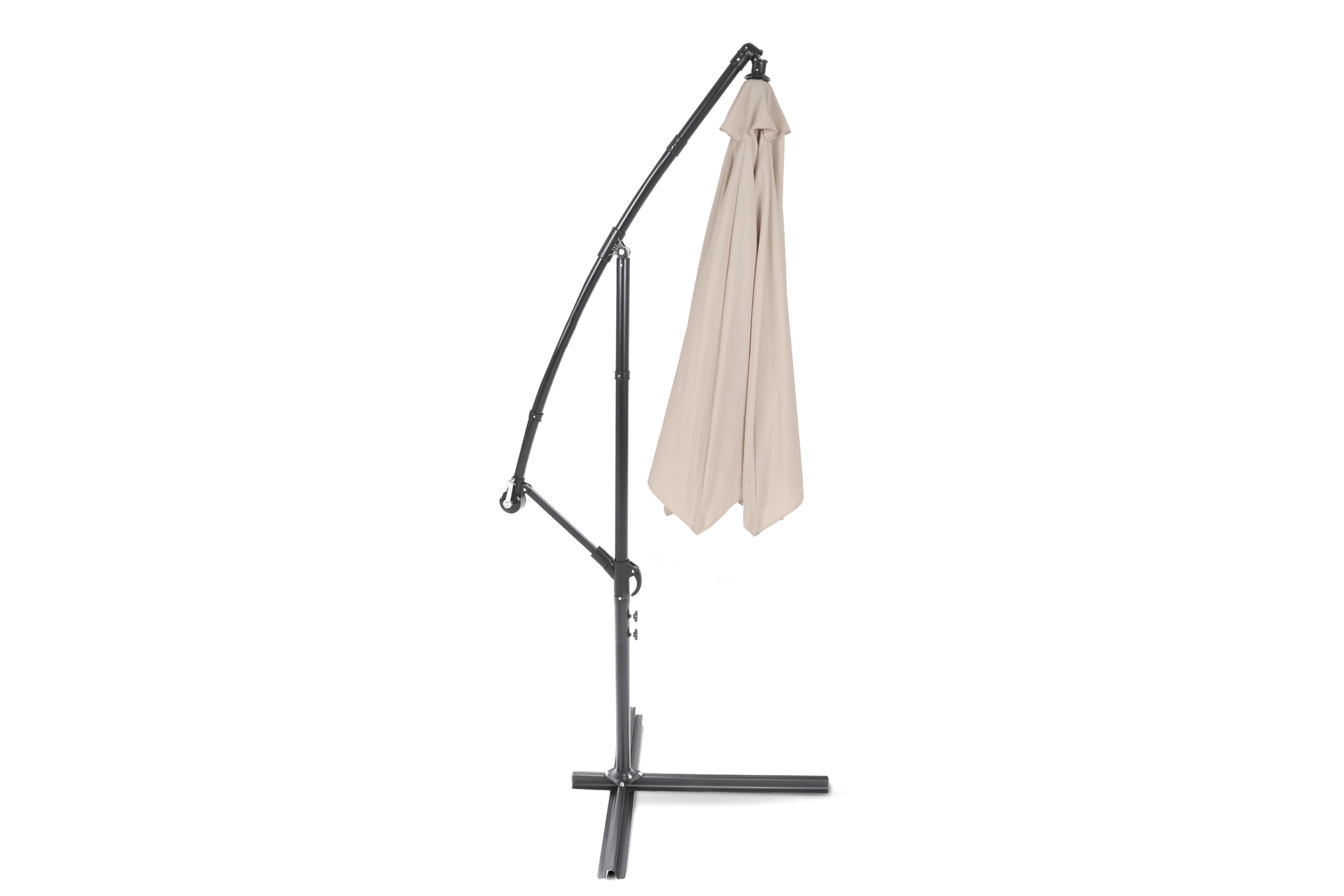 Parasol ogrodowy Malabo 300 cm Grey / Ecru z podstawą