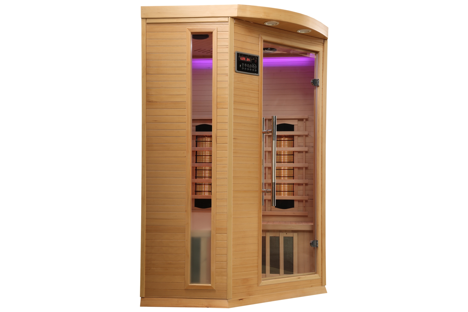 Sauna infrared narożna Nordum Basic D 2-osobowa naturalna
