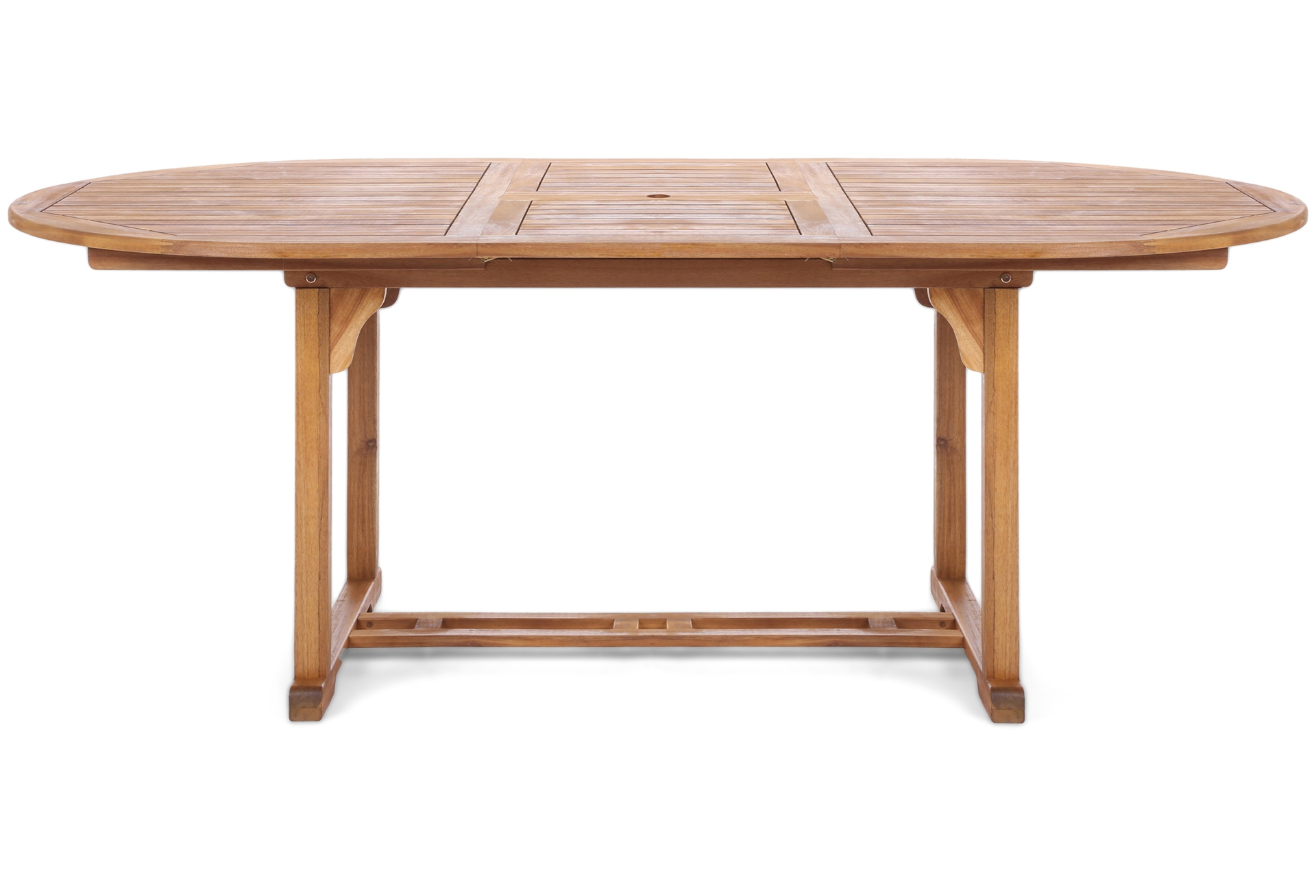 Meble ogrodowe drewniane Akacja Oval Cross 150+50 cm 6+1