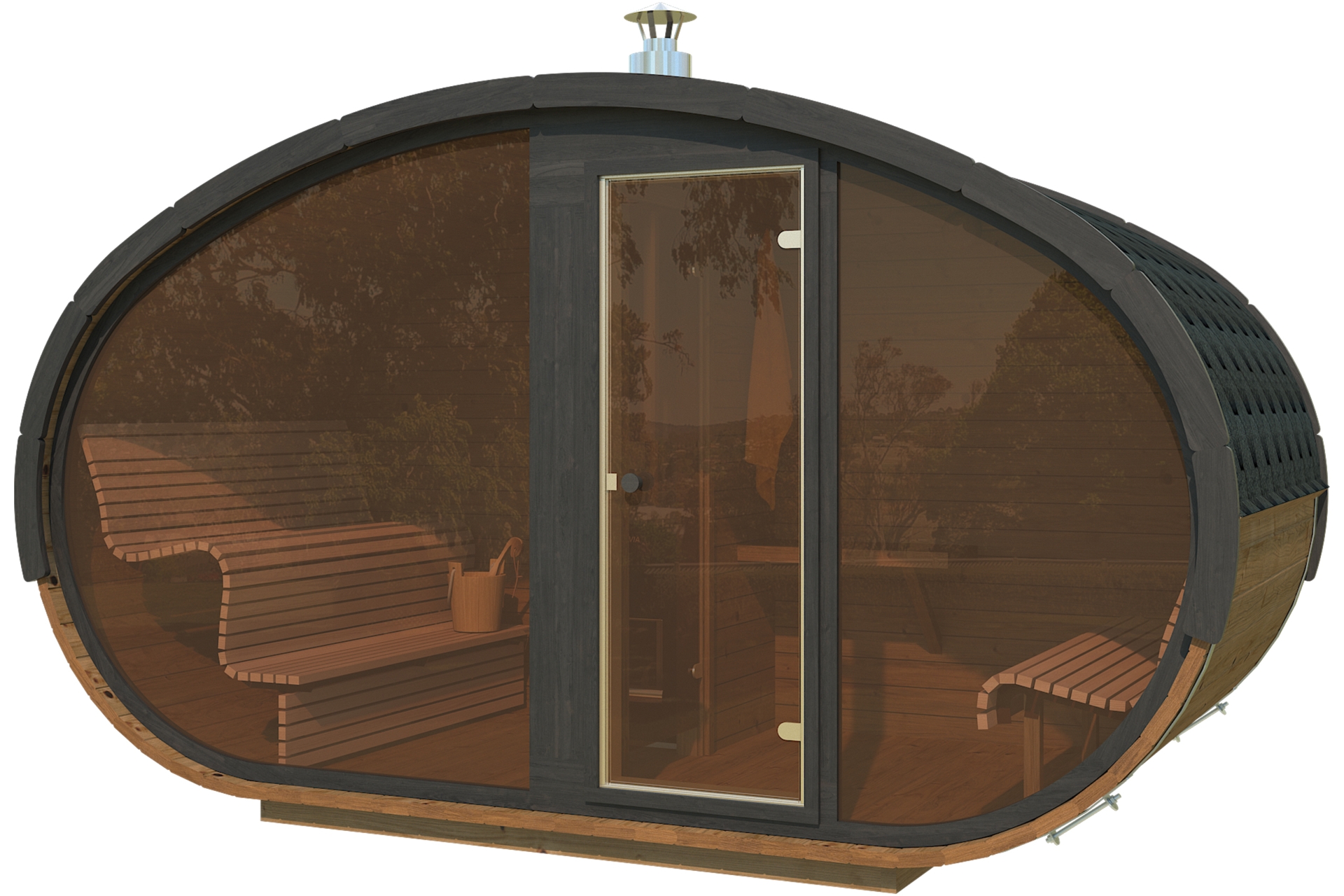 Sauna fińska zewnętrzna Lux Hobbit 195 x 400 cm