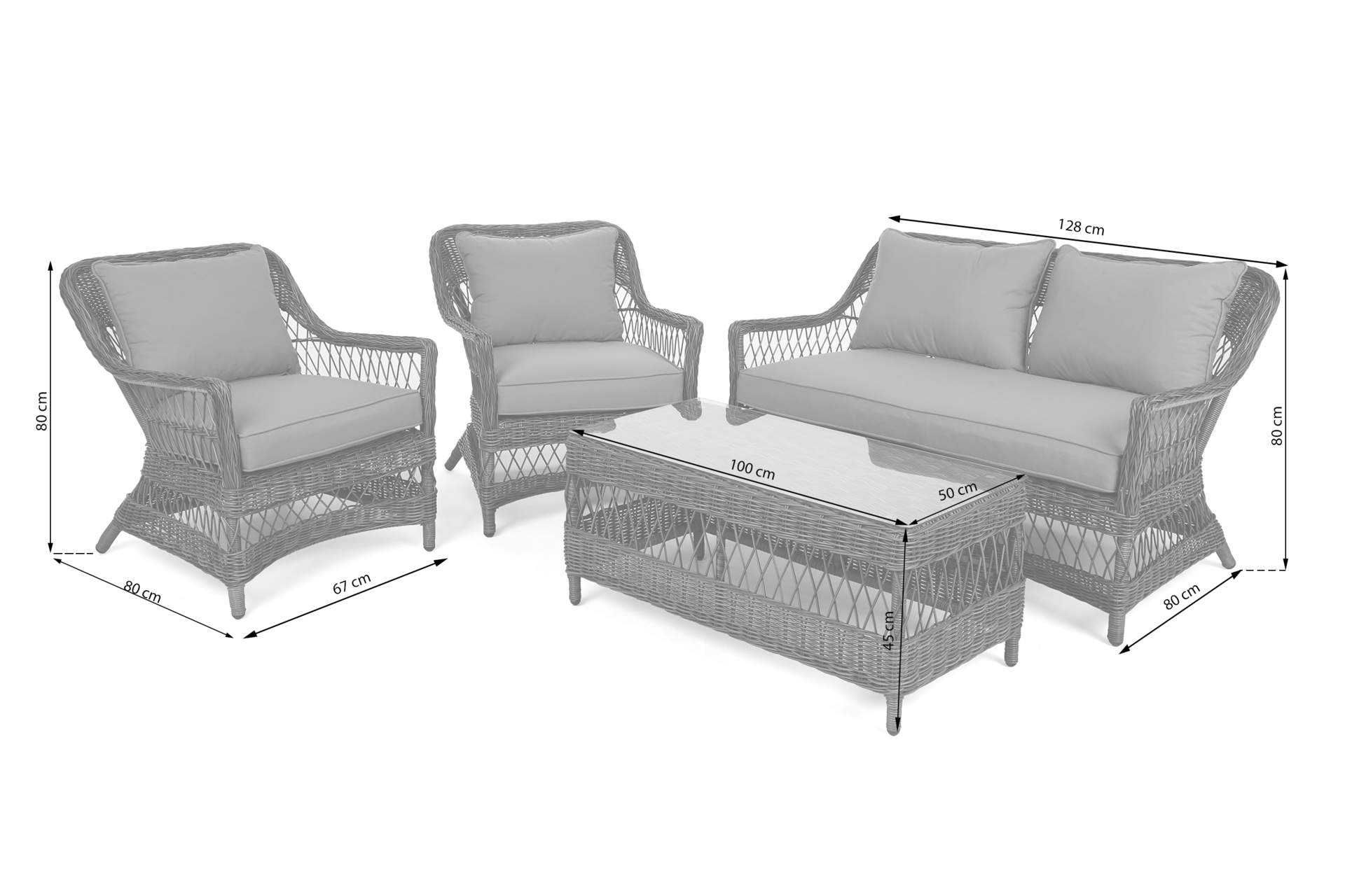 Meble ogrodowe technorattanowe Apulia Ginger / Brown Melange