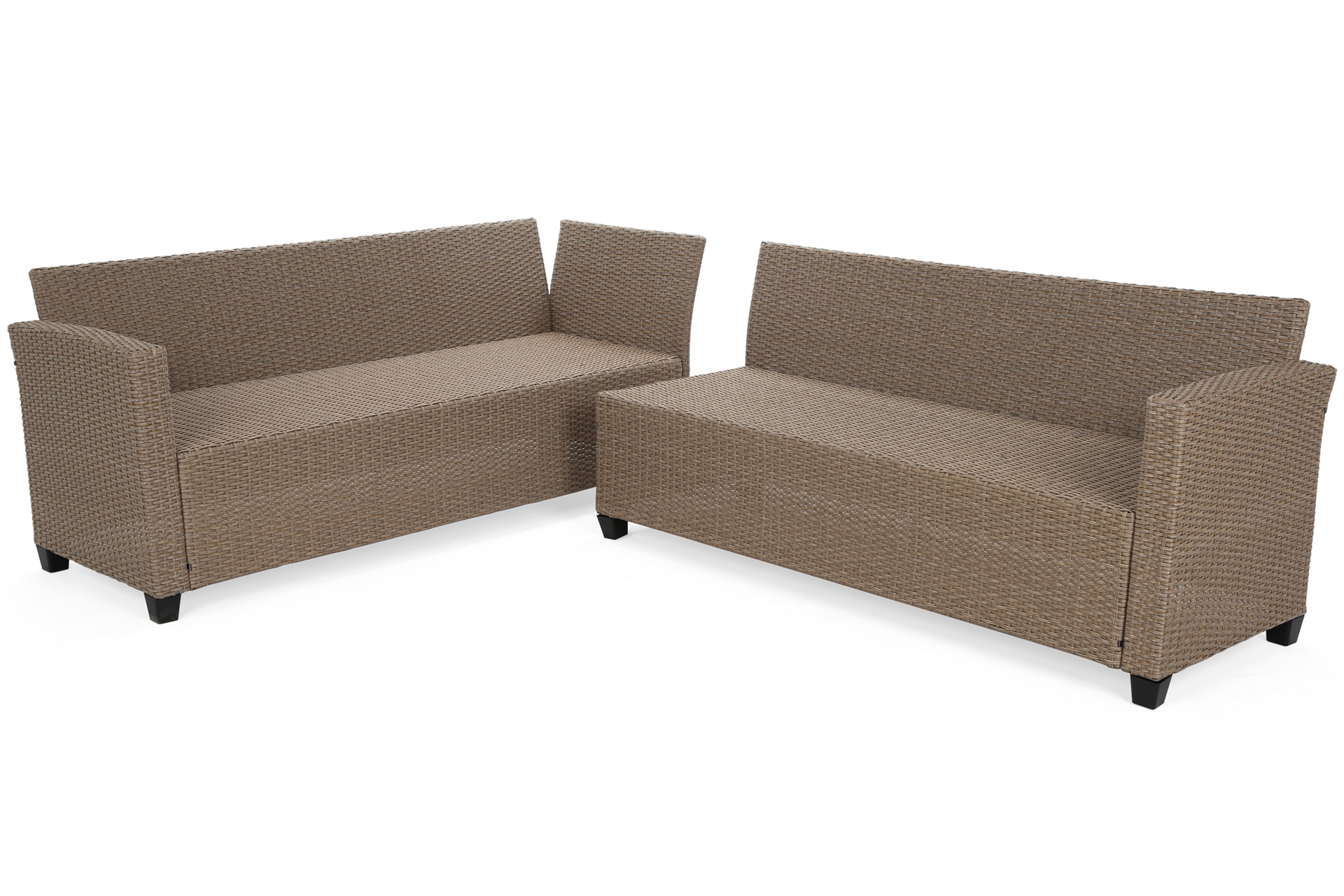 Narożnik ogrodowy technorattanowy Lagos Khaki Grey / Beige Melange