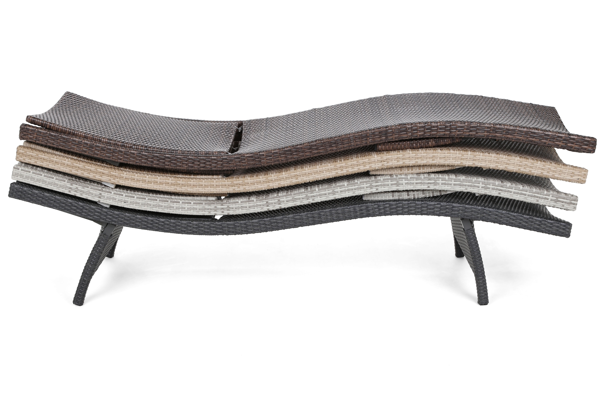 Zestaw leżaków ogrodowych z technorattanu Marbella Brown Mat / Brown Melange ze stolikiem