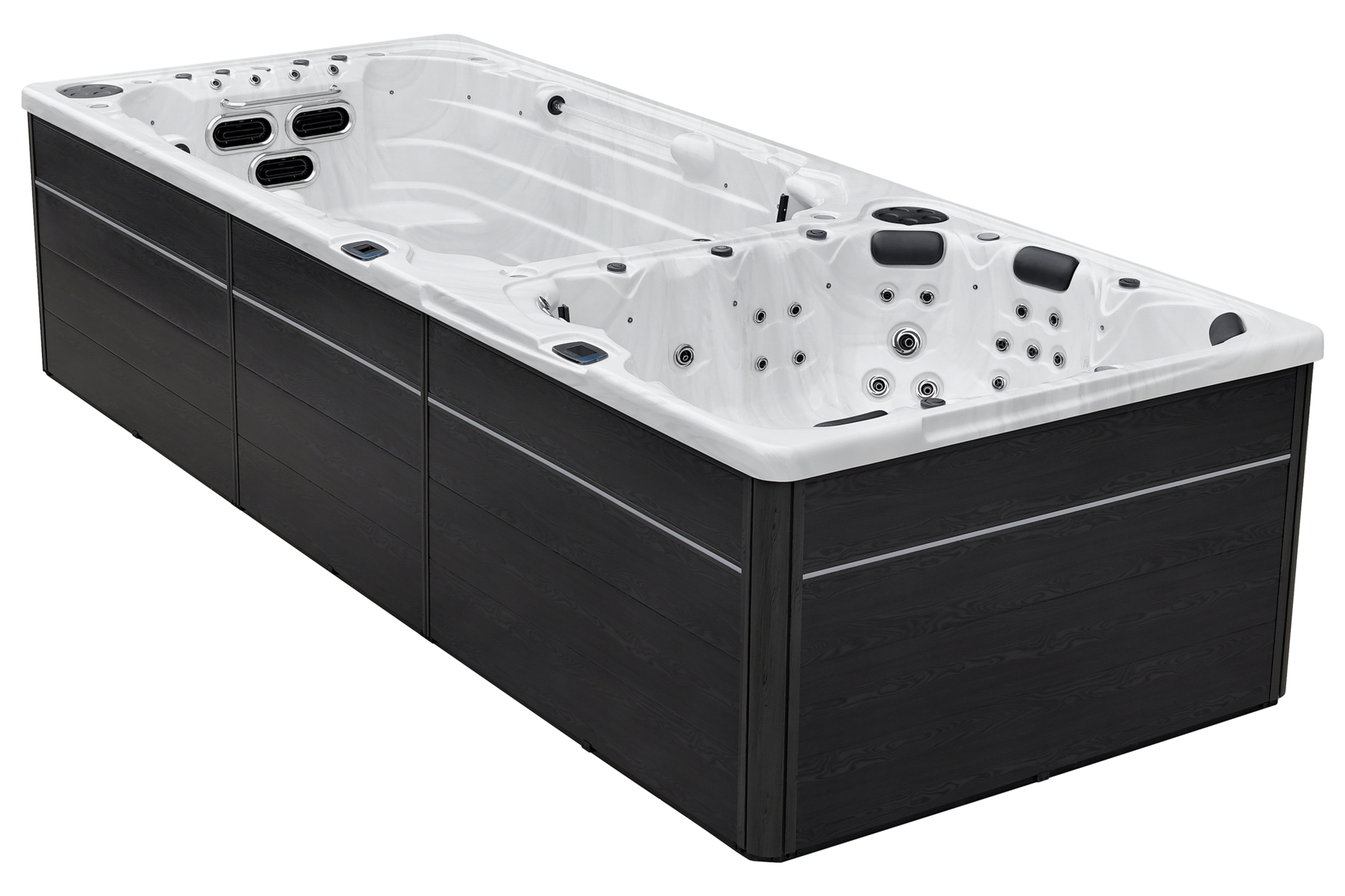 Basen ogrodowy z przeciwprądem i hydromasażem Hanscraft Valhalla 580 x 230 cm - całoroczny - 66 dyszy Basen ogrodowy z przeciwprądem i hydromasażem Hanscraft Valhalla 580 x 230 cm