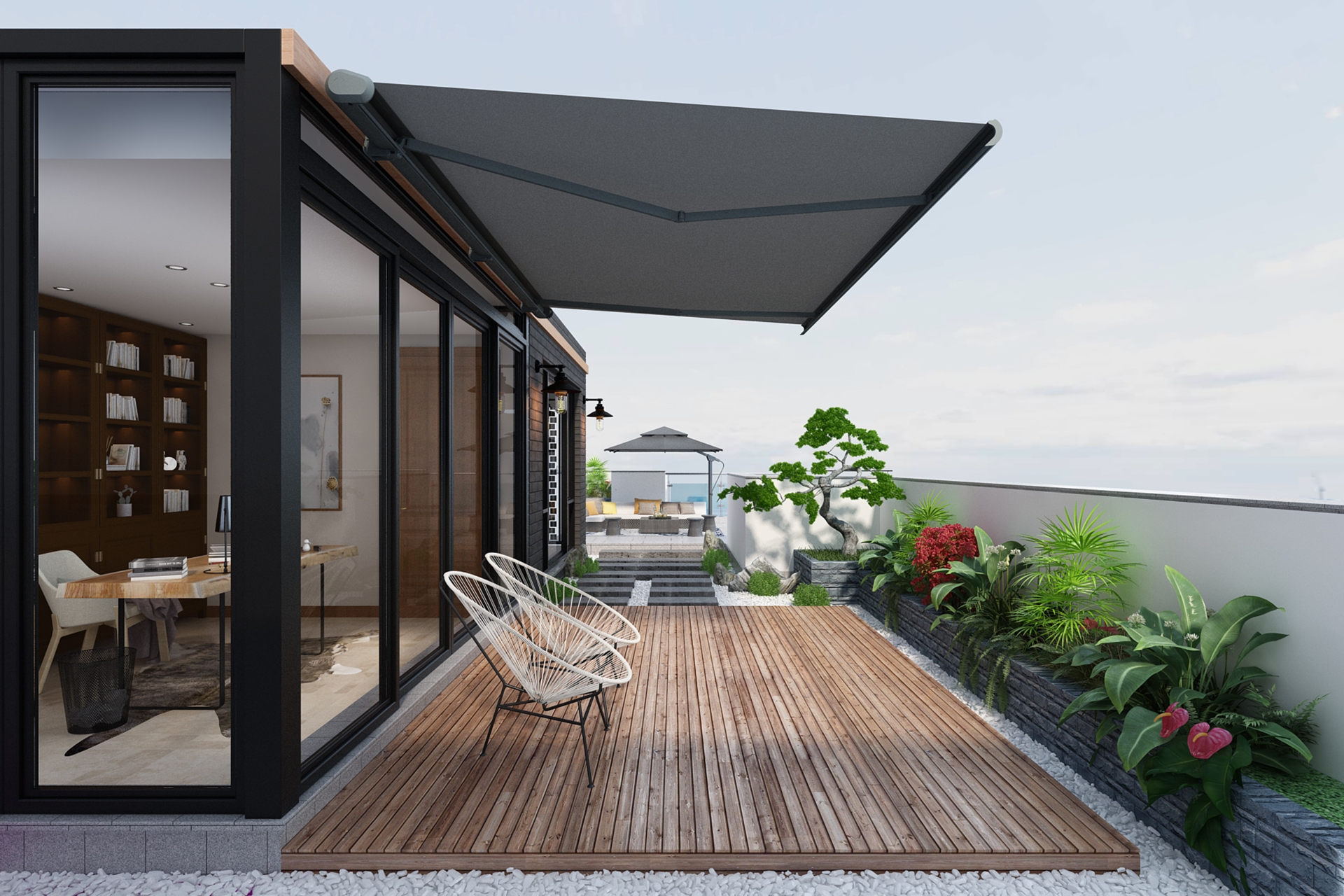 Markiza tarasowa elektryczna Futura LED 500 x 300 cm z oświetleniem