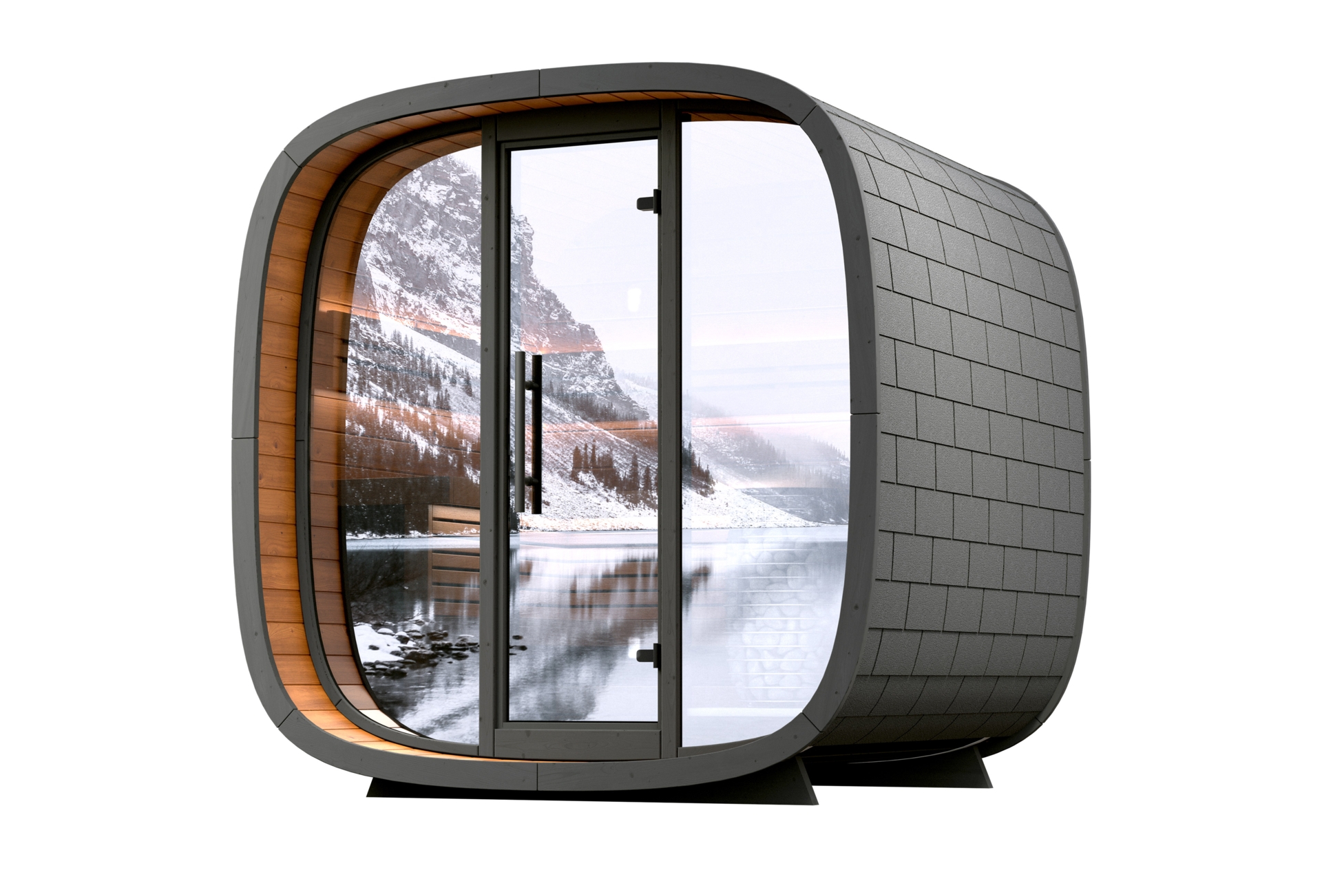 Sauna fińska zewnętrzna Leil® Saunas Round Cube Mini 2.0 4-osobowa