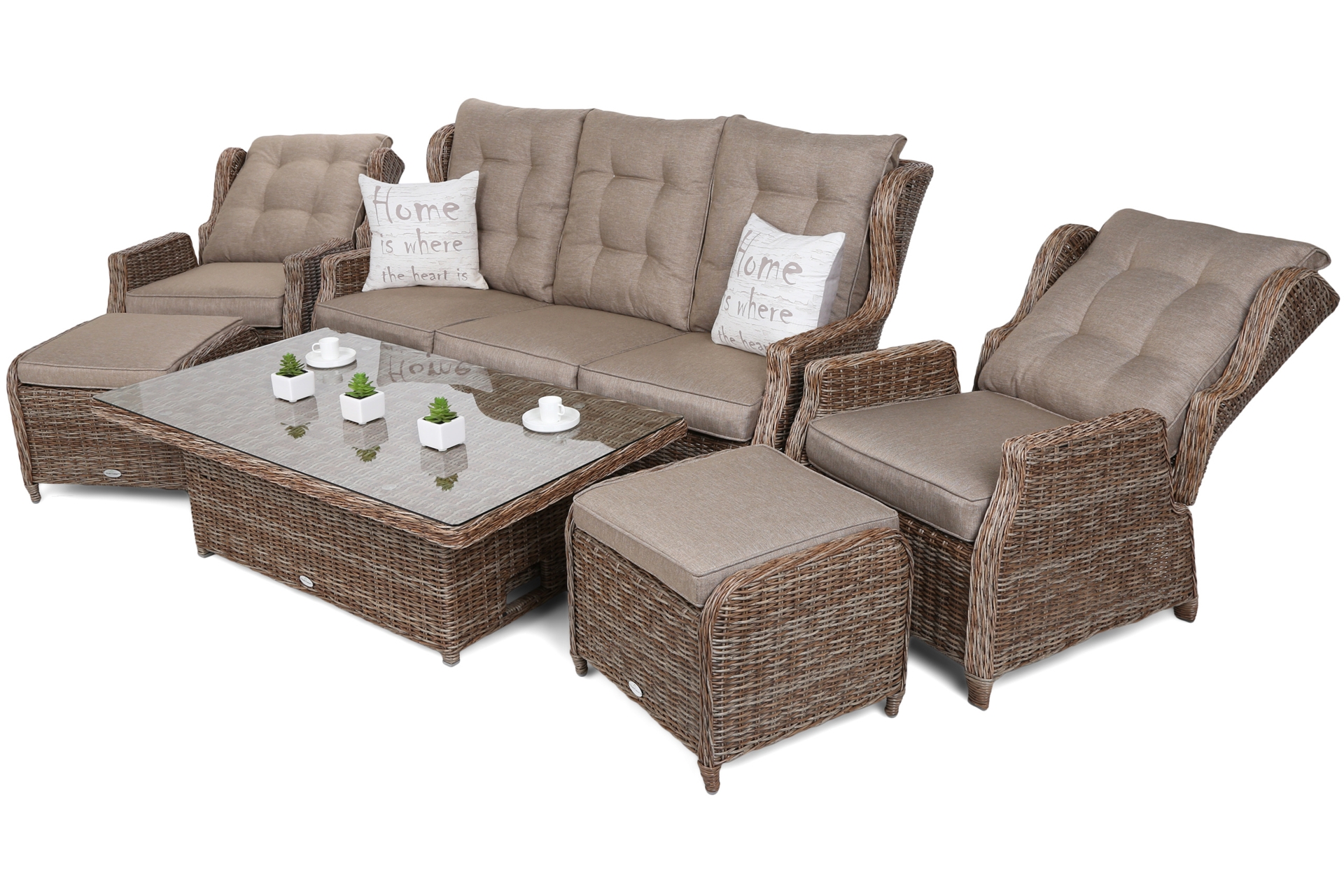 Meble ogrodowe technorattanowe Memfis Ginger / Brown Melange powystawowe