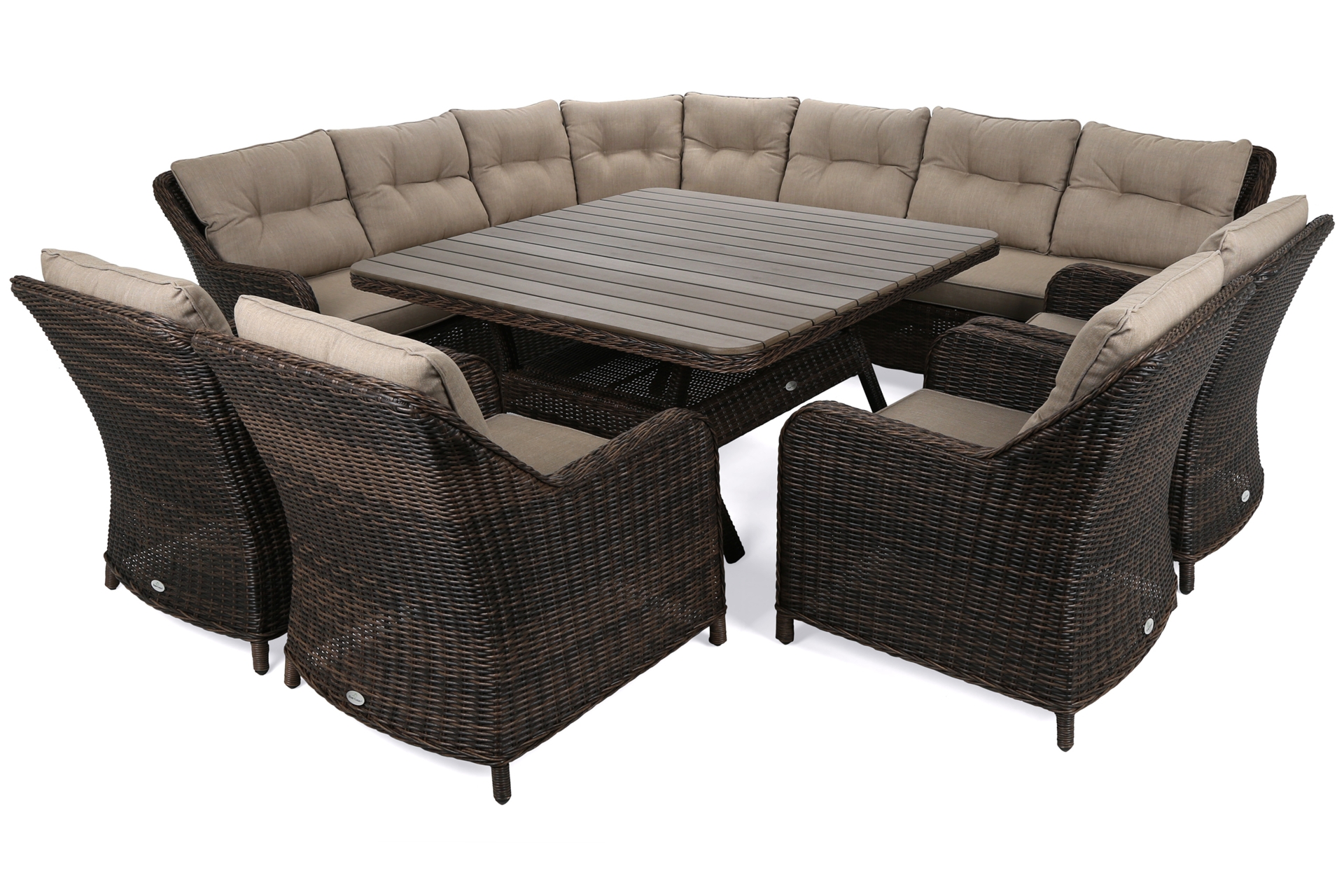 Narożne meble ogrodowe technorattanowe Windsor Brown Mat / Brown Melange