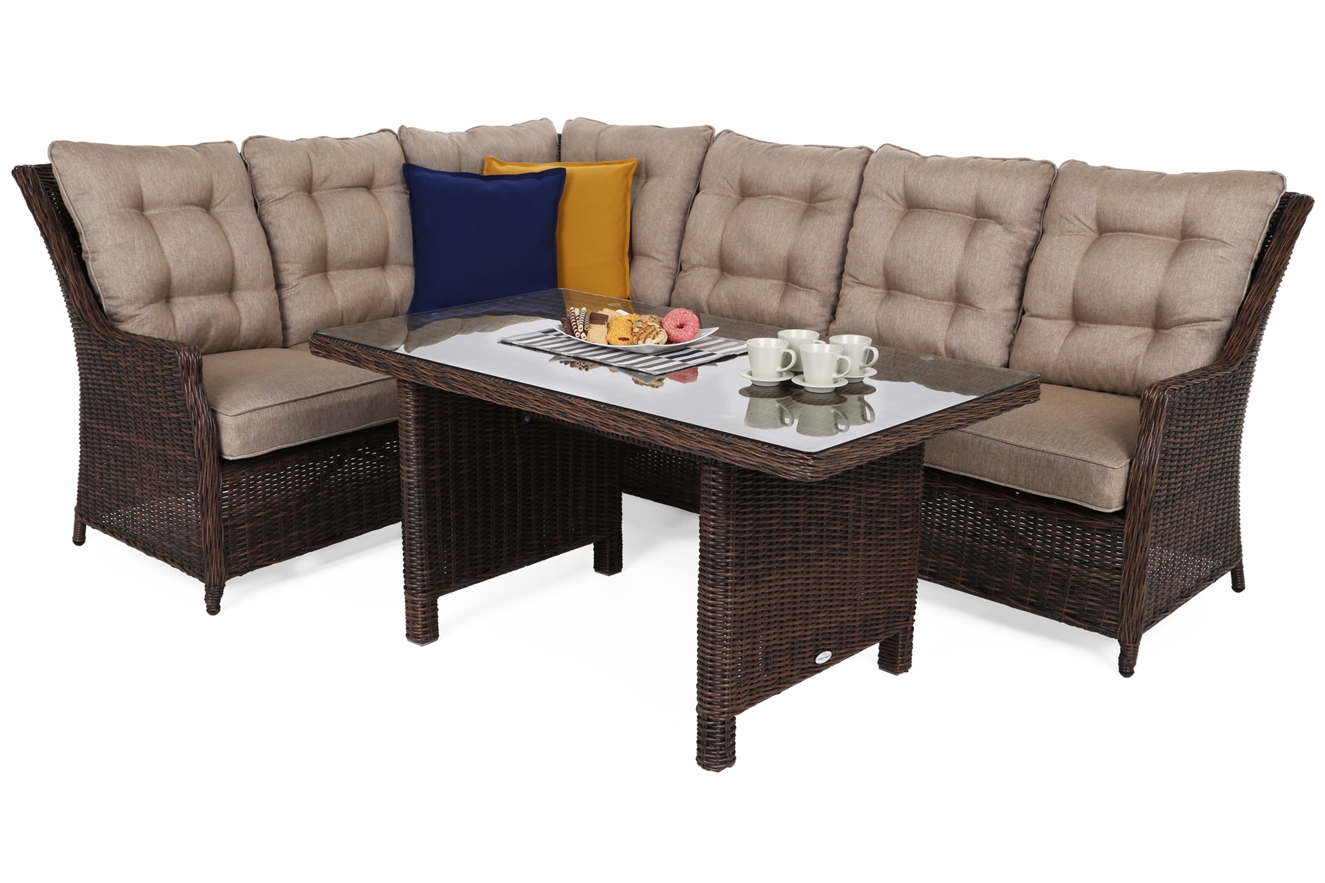 Narożnik technorattanowy lewy Alicante Brown Mat / Brown Melange