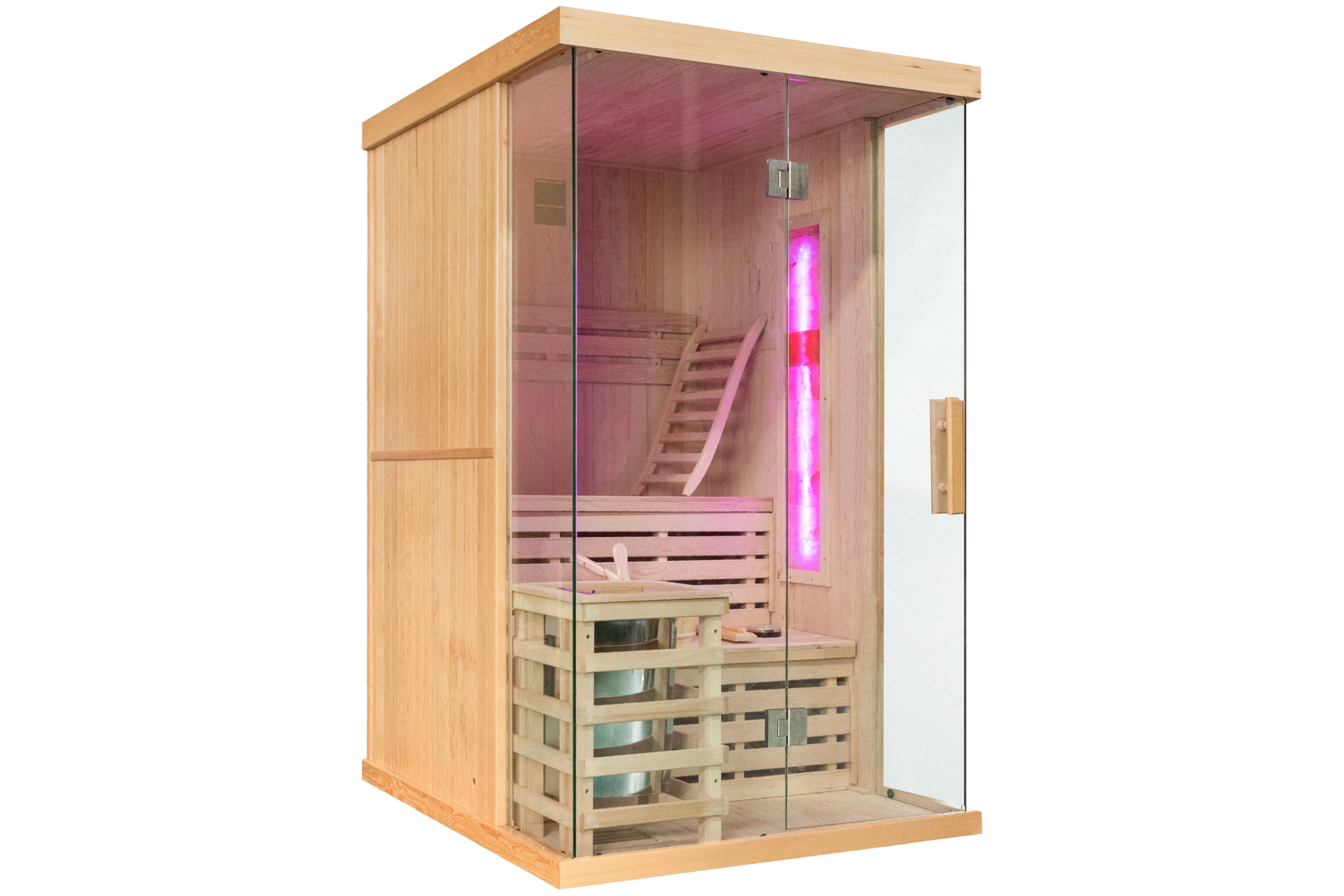 Sauna fińska EN2S Natural - 2 osobowa - drewniana Sauna fińska EN2S Natural z panelami solnymi
