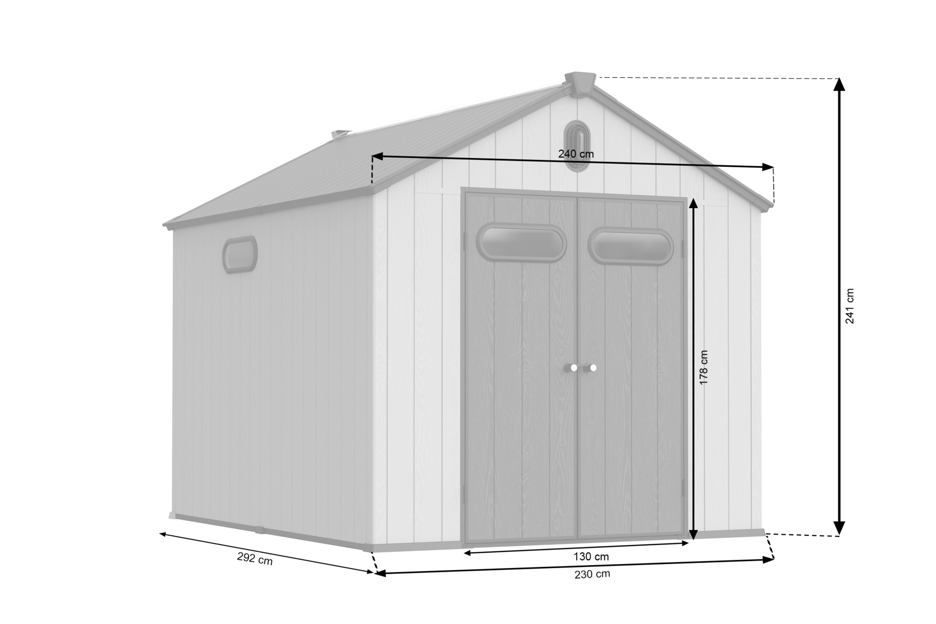 Domek narzędziowy Halmstad 239 x 302 cm Light Grey
