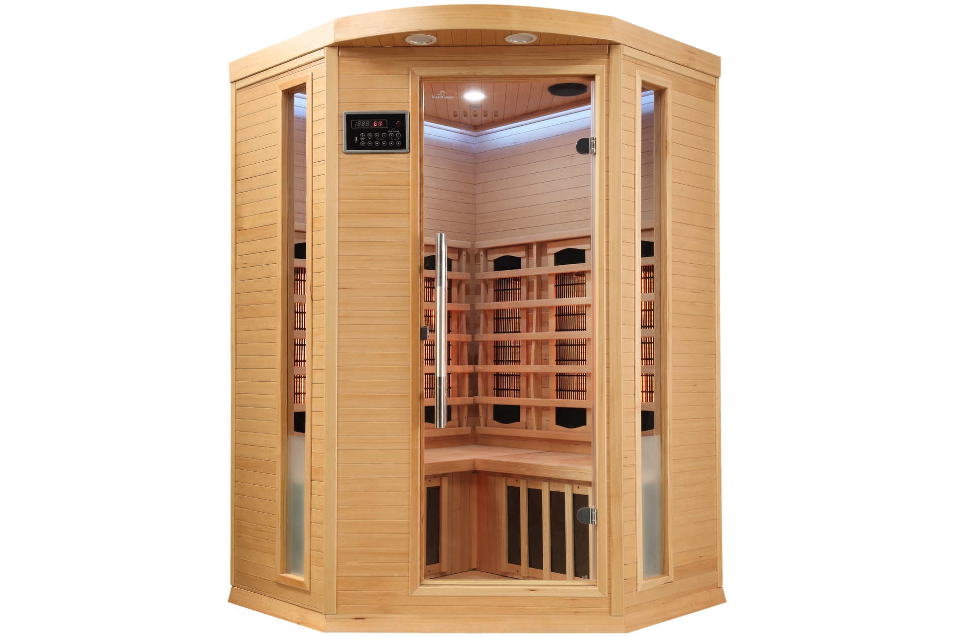 Sauna infrared narożna Nordum Basic D 2-osobowa naturalna