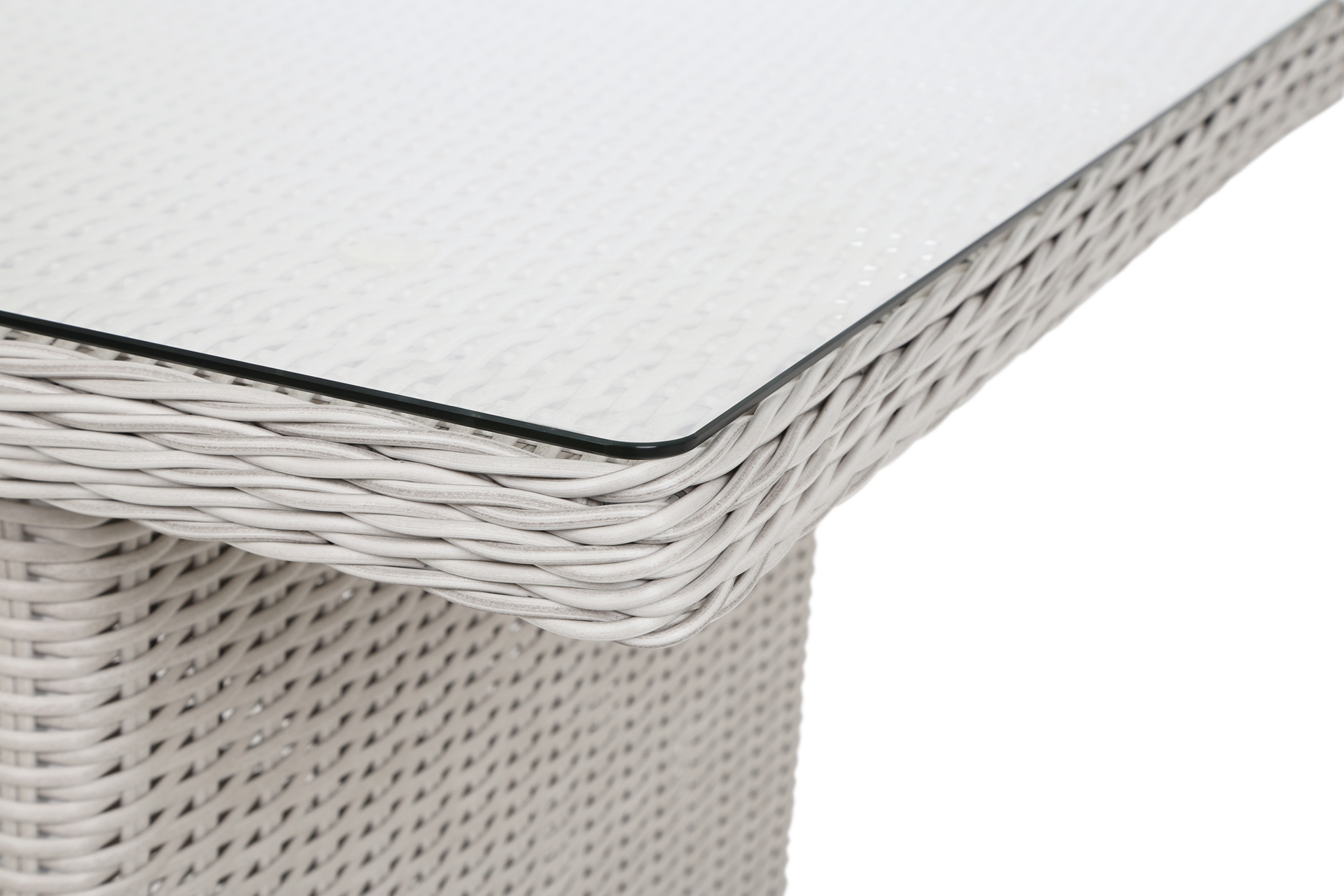 Narożnik ogrodowy technorattanowy lewy Alicante - biały - dla 6 osób Narożnik technorattanowy lewy Alicante White / Grey