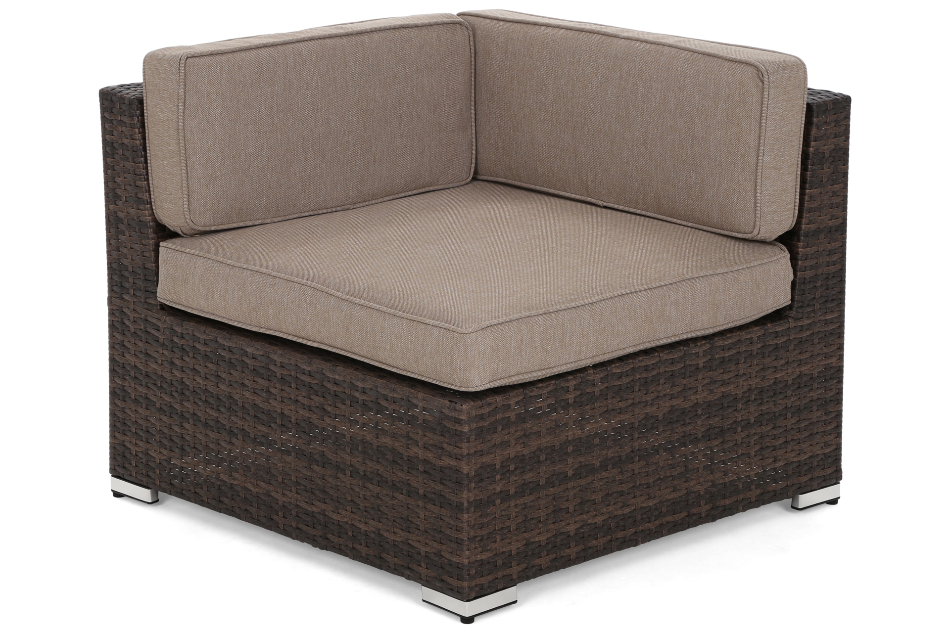 Narożnik modułowy z technorattanu Kansas Maxi Brown Mat / Brown Melange