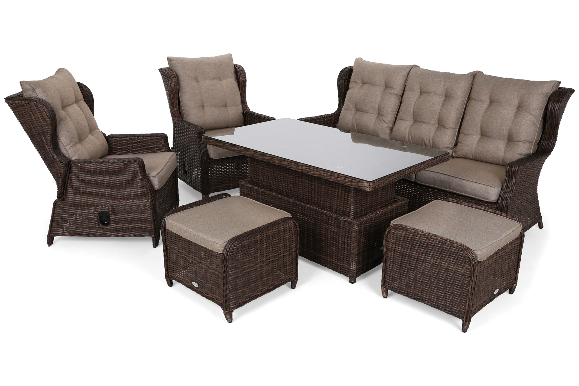 Meble ogrodowe technorattanowe Memfis Brown Mat / Brown Melange