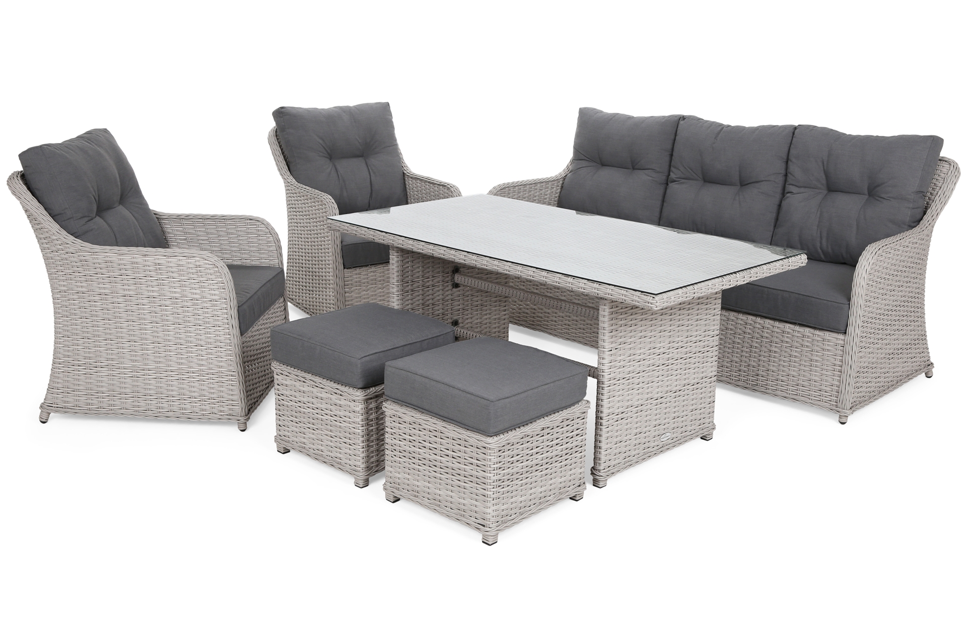 Meble ogrodowe technorattanowe Bergamo White / Grey