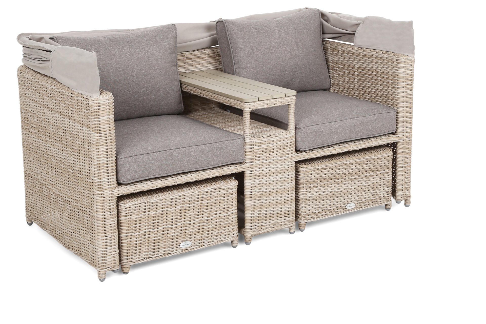 Kosz ogrodowy technorattanowy Michigan Beige / Beige Melange