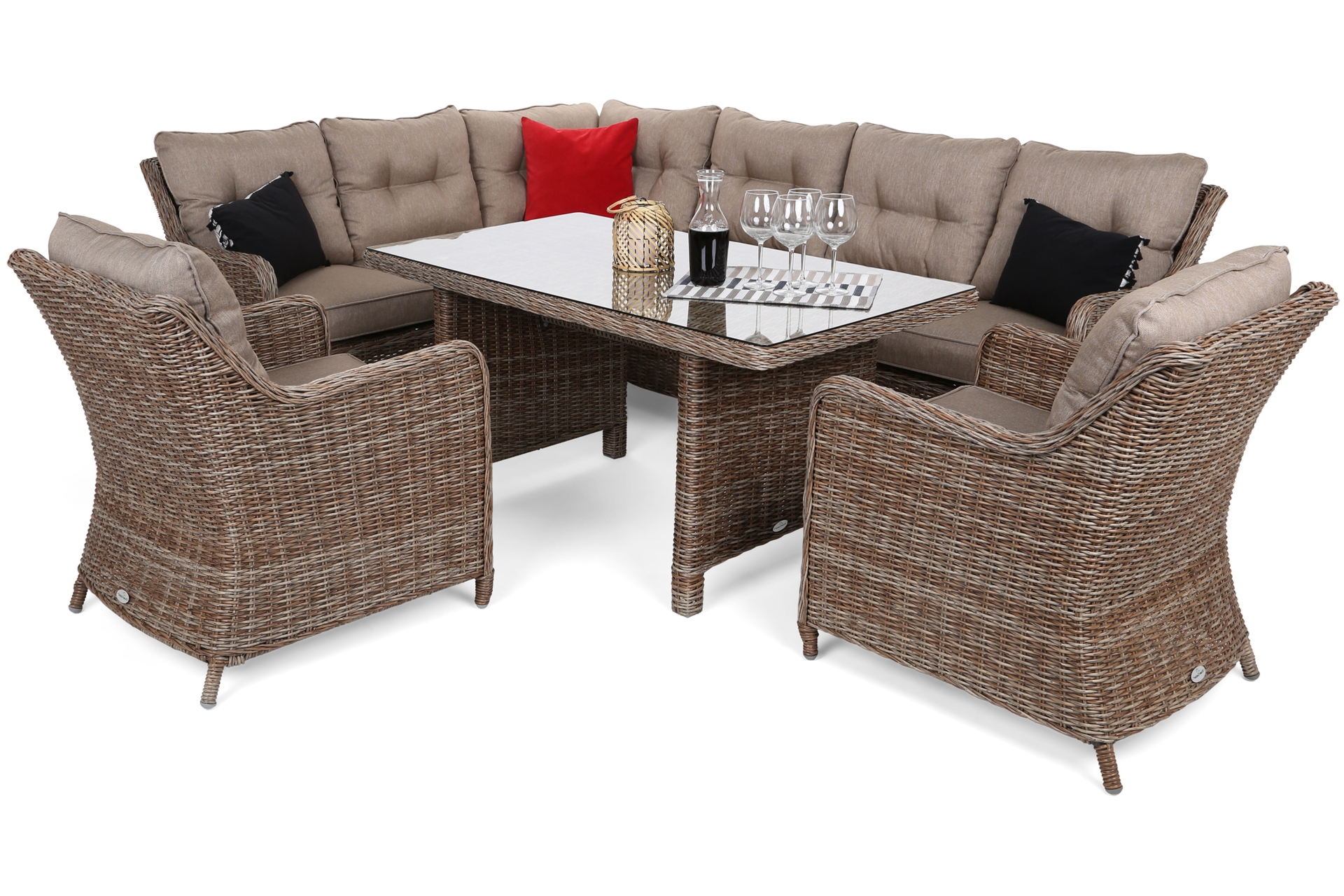 Narożny zestaw mebli ogrodowych lewy California Ginger / Brown Melange