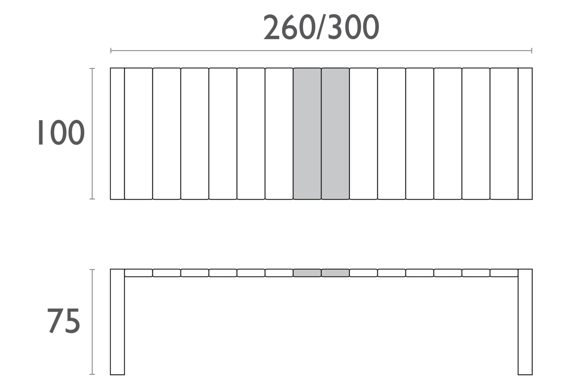 Stół Vegas 260+40 cm Taupe - rozkładany Stół Siesta Vegas 260+40 cm Taupe