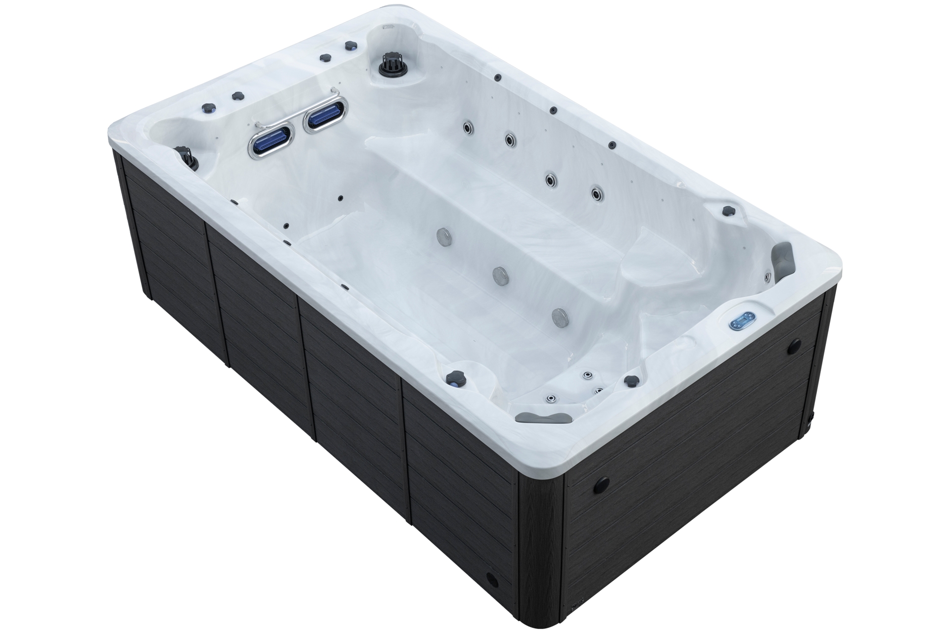 Basen ogrodowy z przeciwprądem i hydromasażem Aquess Flow 390 x 235 cm