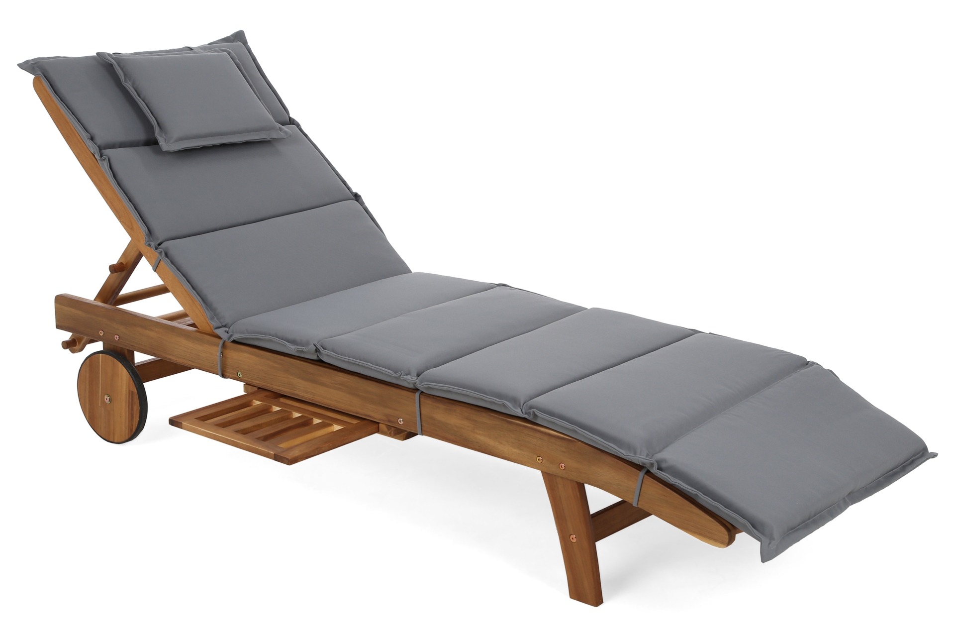 Leżanka ogrodowa drewniana Akacja z poduszką