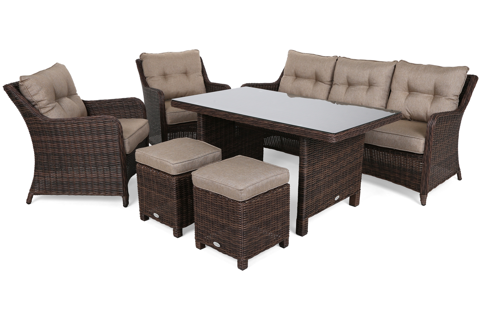 Meble ogrodowe technorattanowe California Brown Mat / Brown Melange