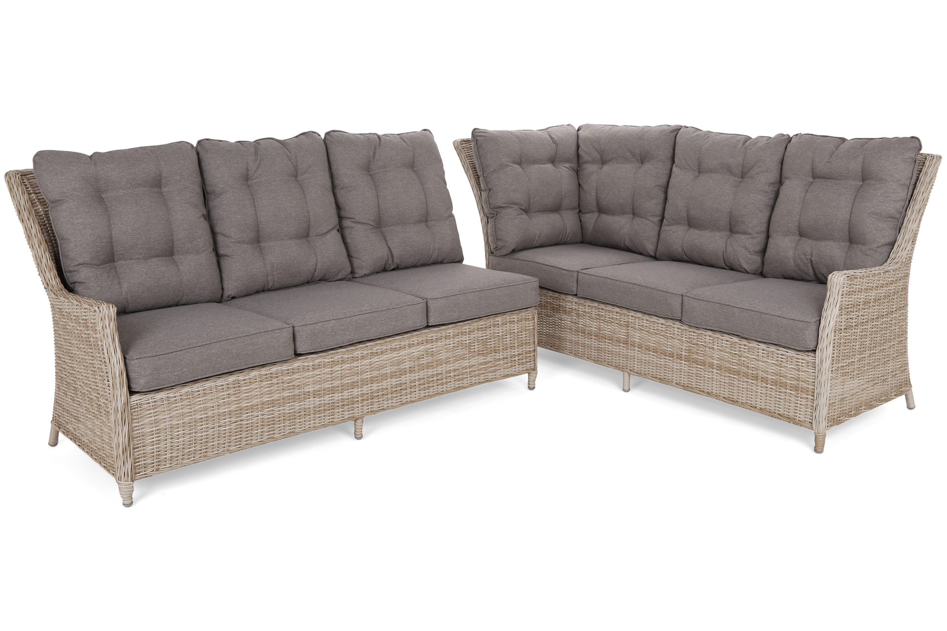 Narożny zestaw mebli ogrodowych prawy Alicante Beige / Beige Melange