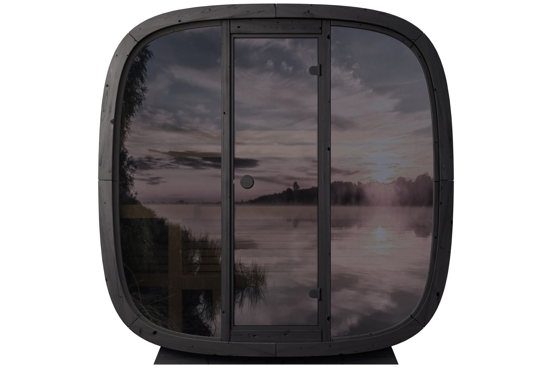 Sauna fińska zewnętrzna Leil® Saunas Black Cube Classic 4-osobowa