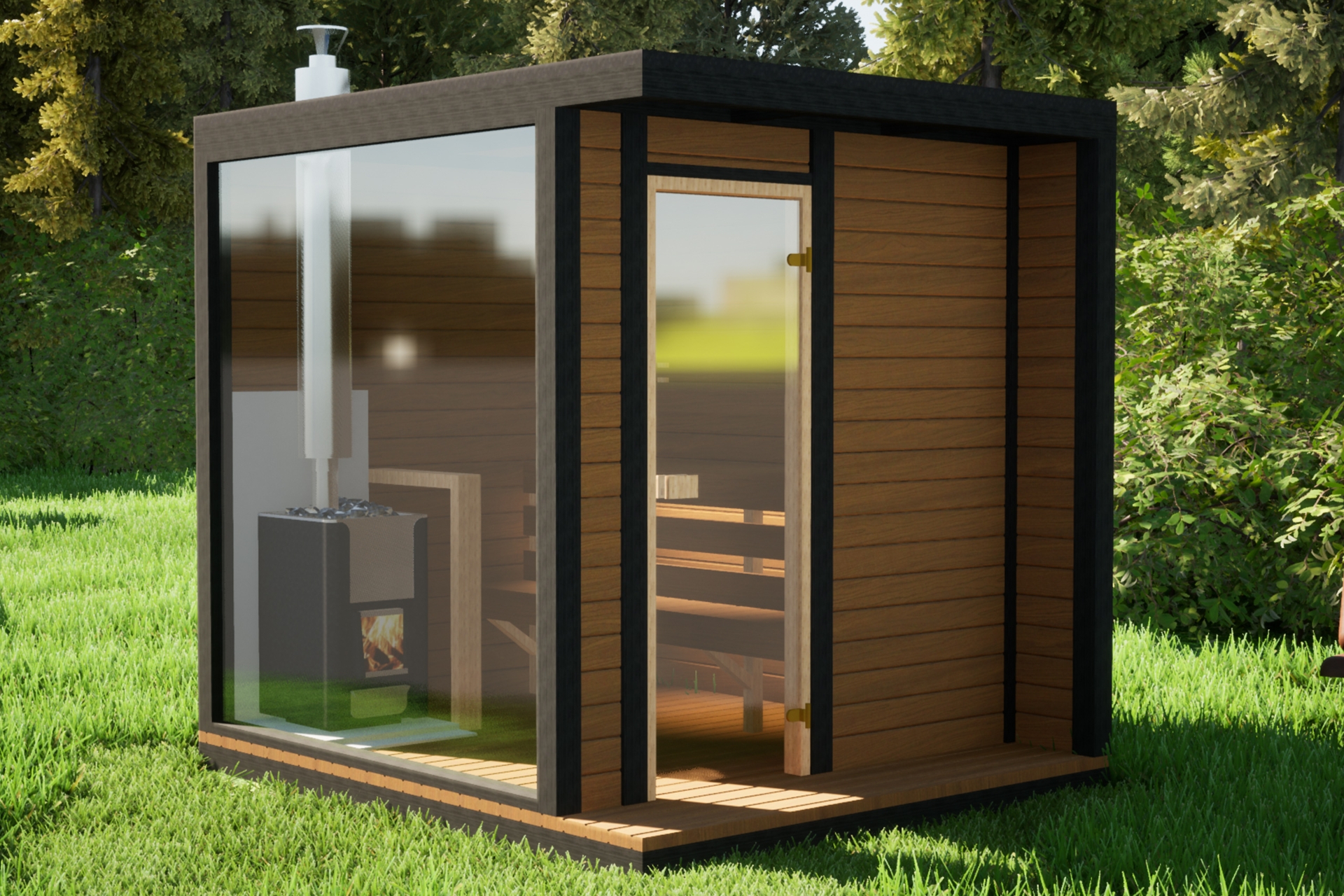 Sauna fińska zewnętrzna TerModula 250 x 210 cm