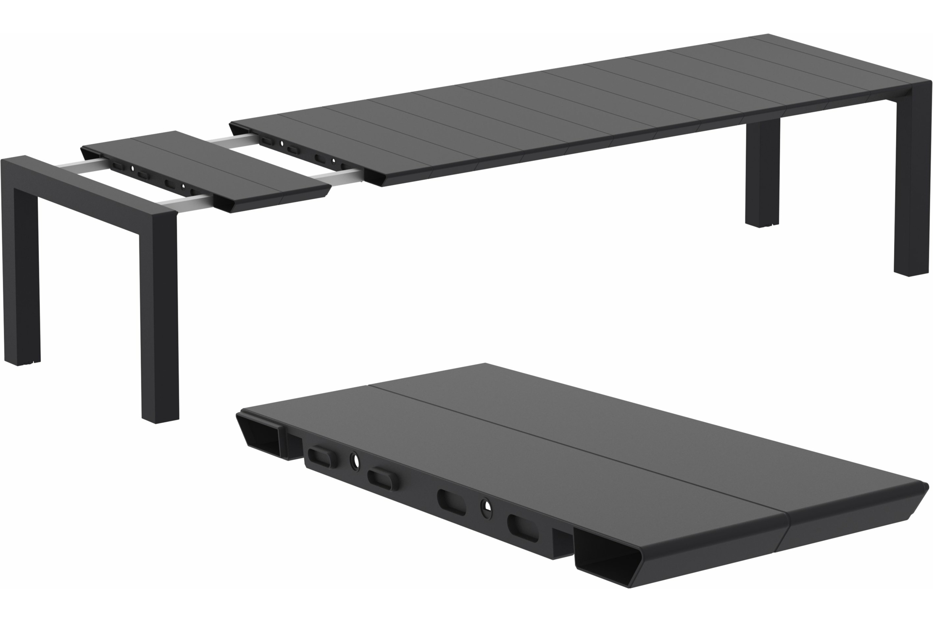 Stół Siesta Vegas 260+40 cm Black