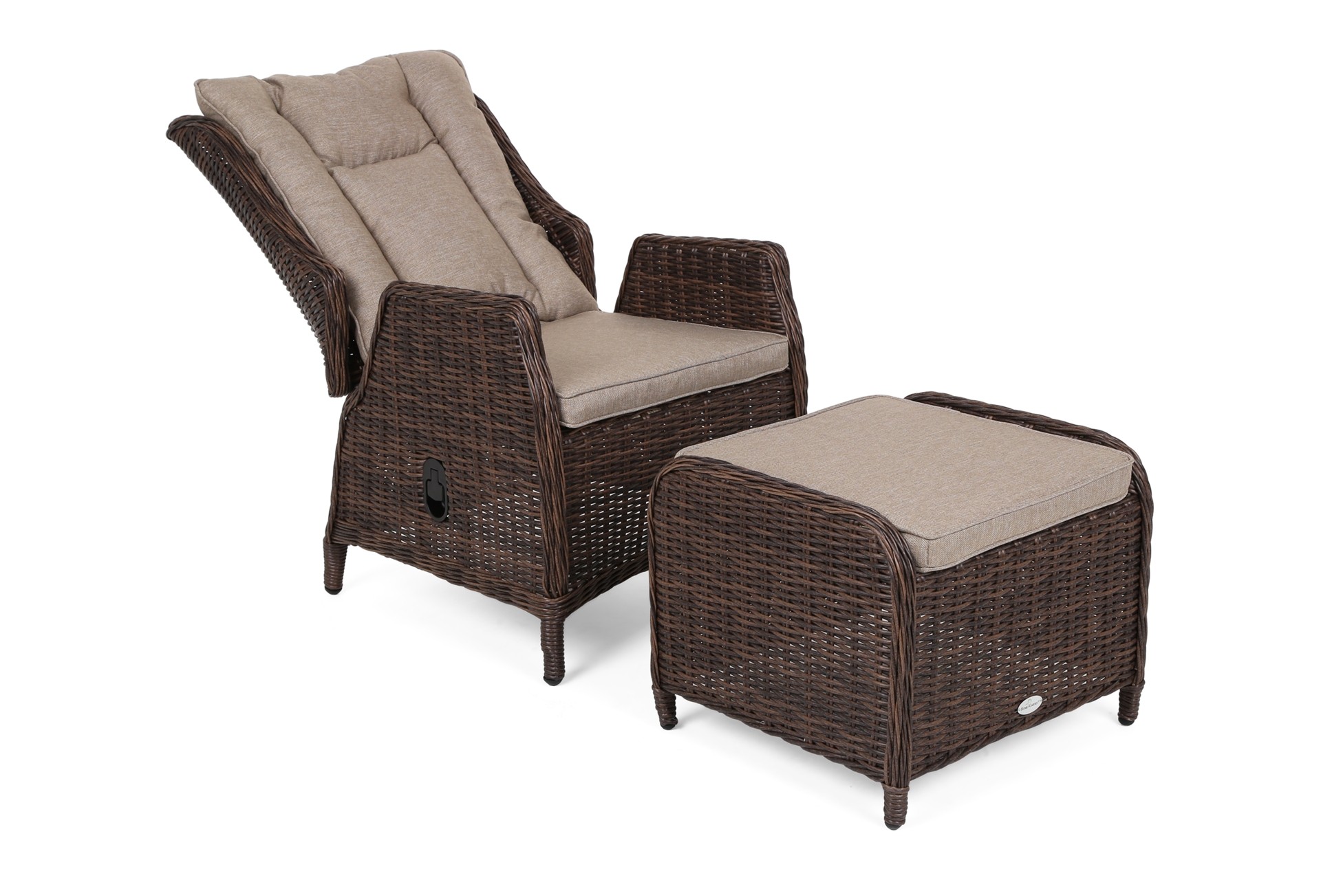 Podnóżek technorattanowy Bristol Brown Mat / Brown Melange