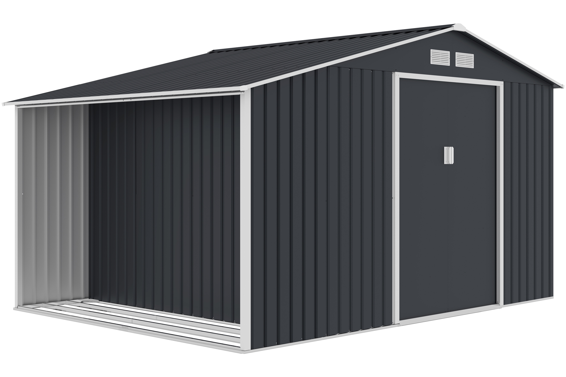 Domek narzędziowy Stockholm 342 x 255 cm Grey z drewutnią