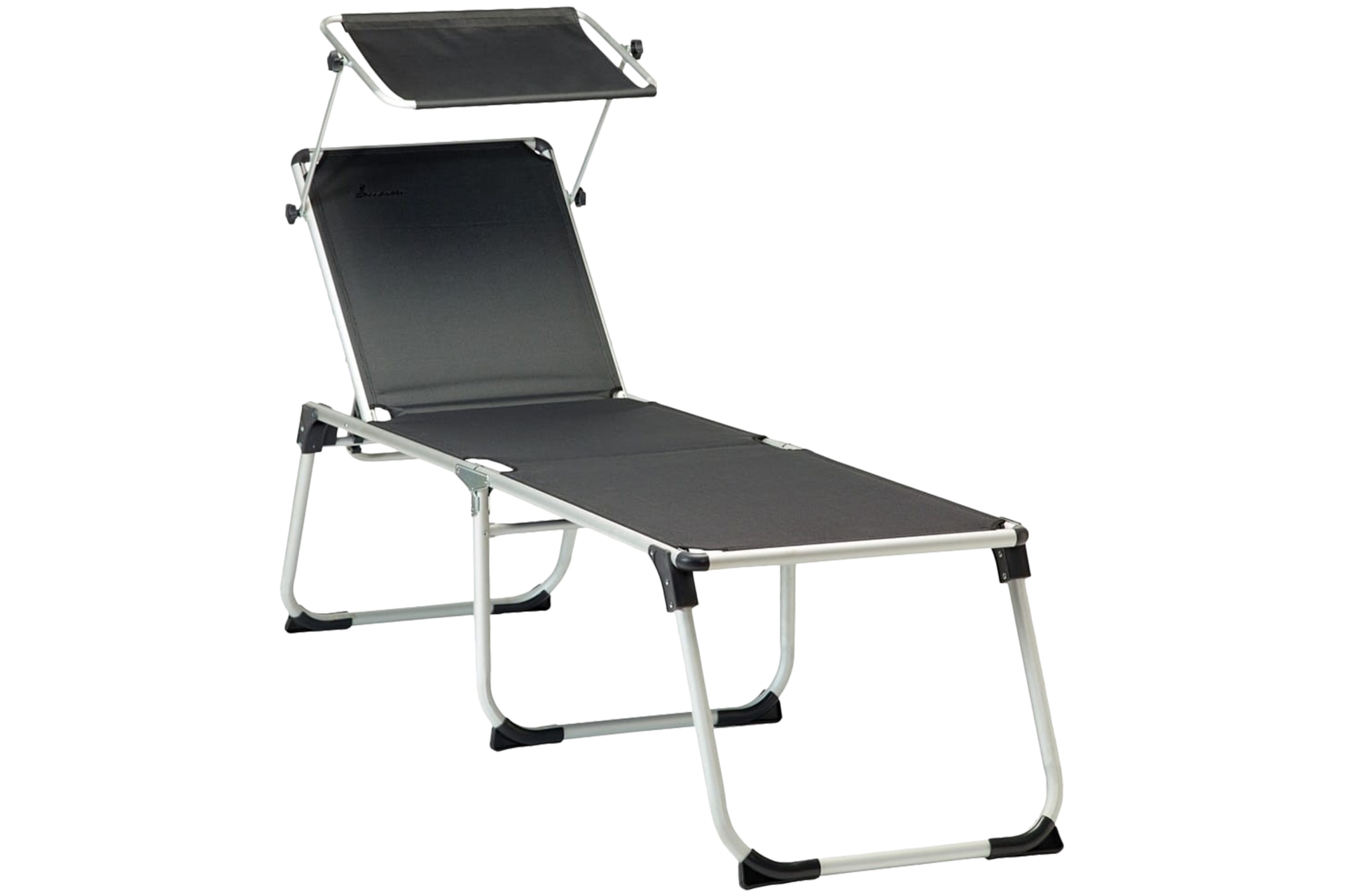 Łóżko plażowe Isabella Sunbed Silver / Dark Grey z daszkiem
