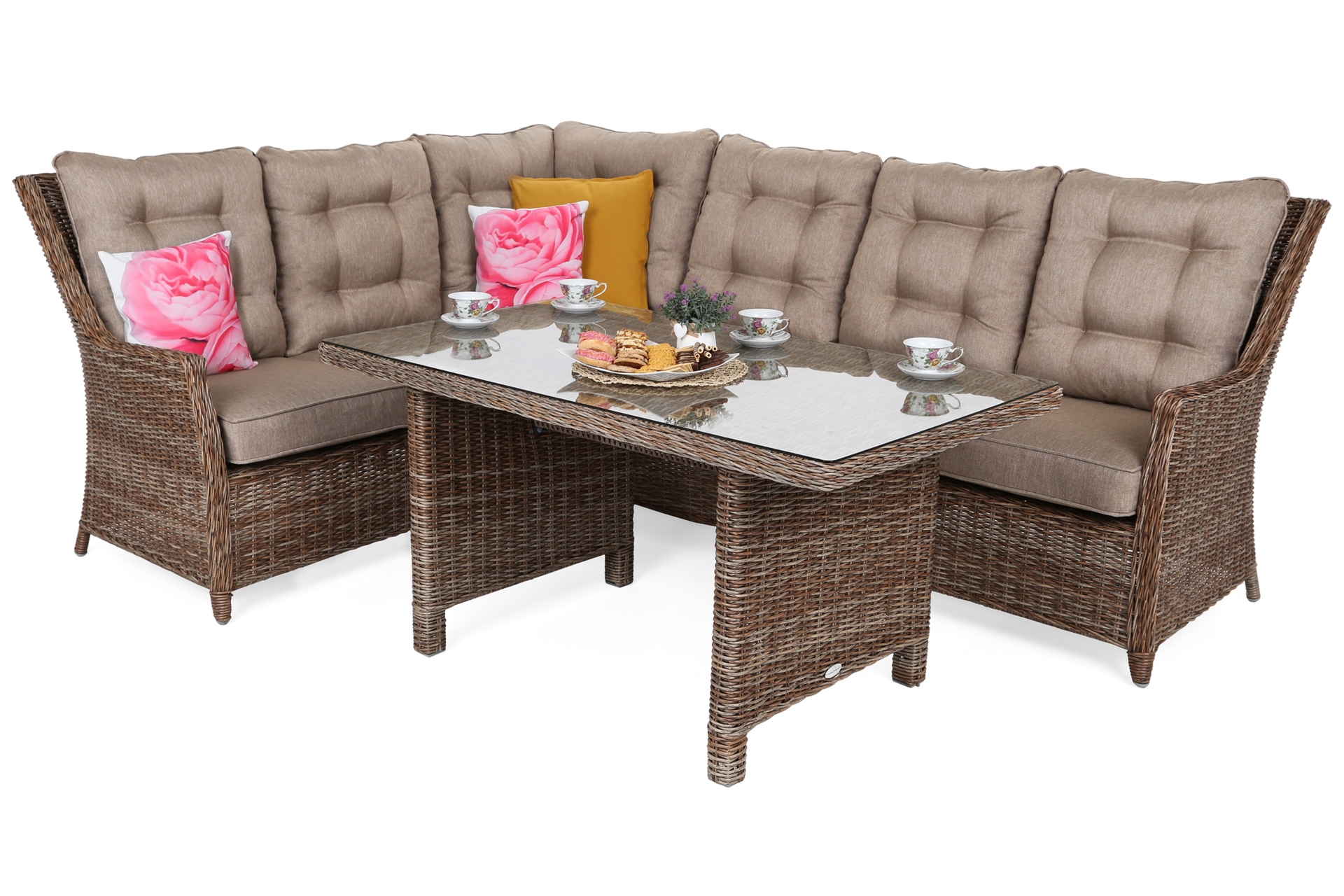 Narożnik technorattanowy lewy Alicante Ginger / Brown Melange