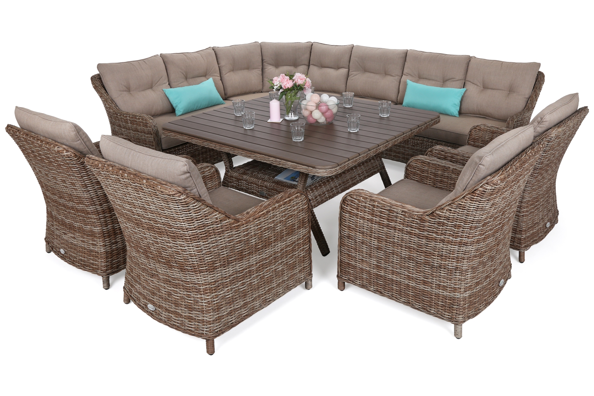 Narożne meble ogrodowe technorattanowe Windsor Ginger / Brown Melange