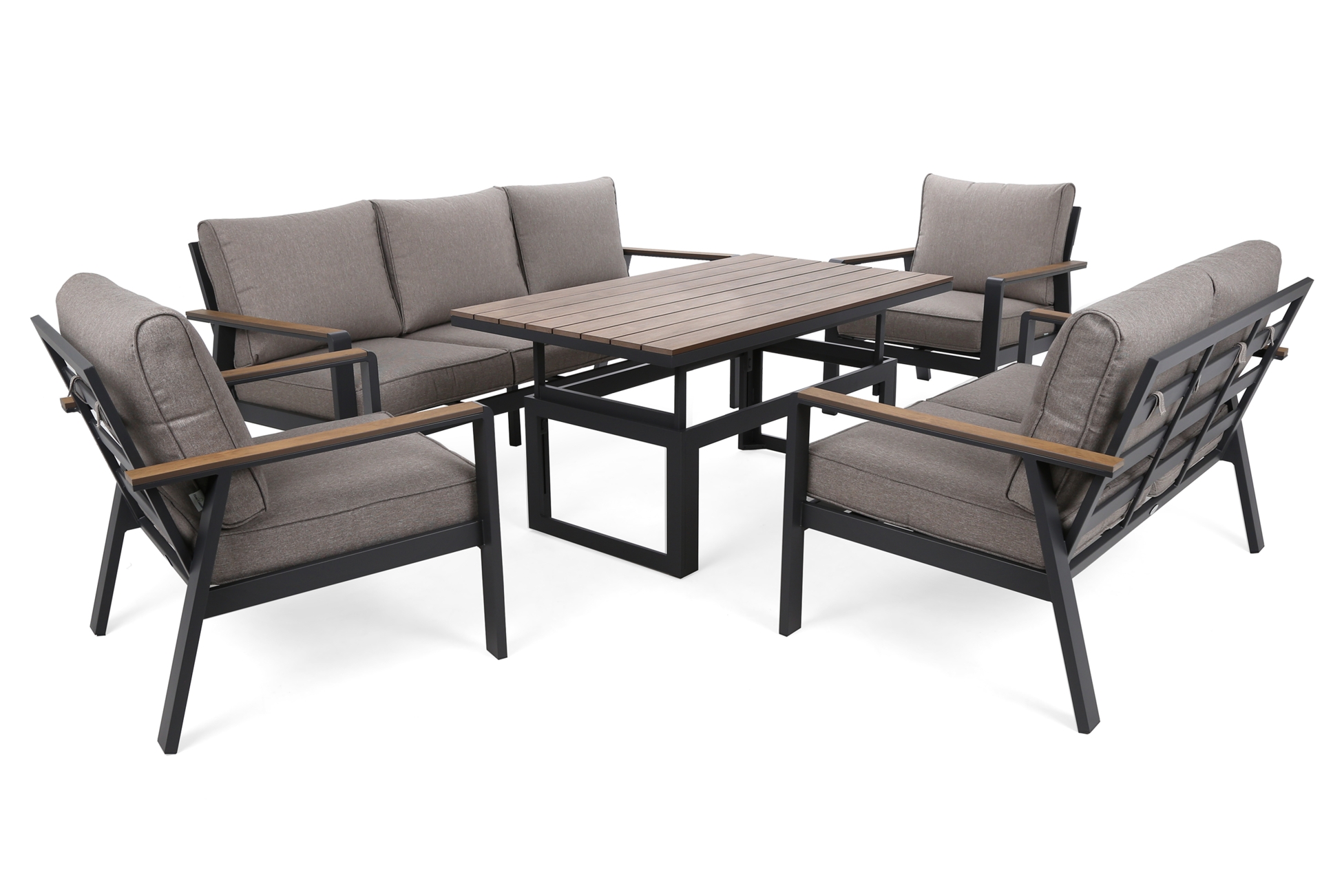 Meble ogrodowe aluminiowe Turyn Dark Grey / Beige Melange