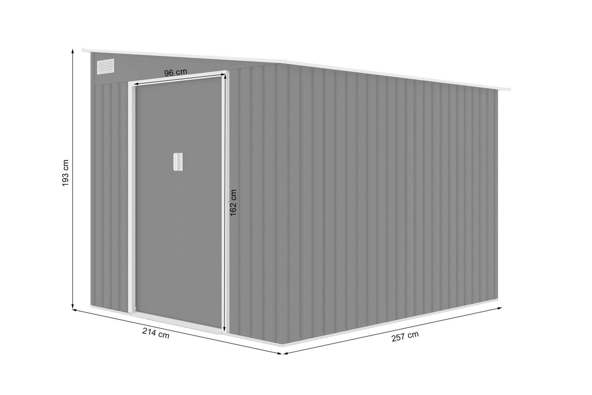 Domek ogrodowy Helsinki szary 214 x 257 cm Domek narzędziowy Helsinki 214 x 257 cm Grey