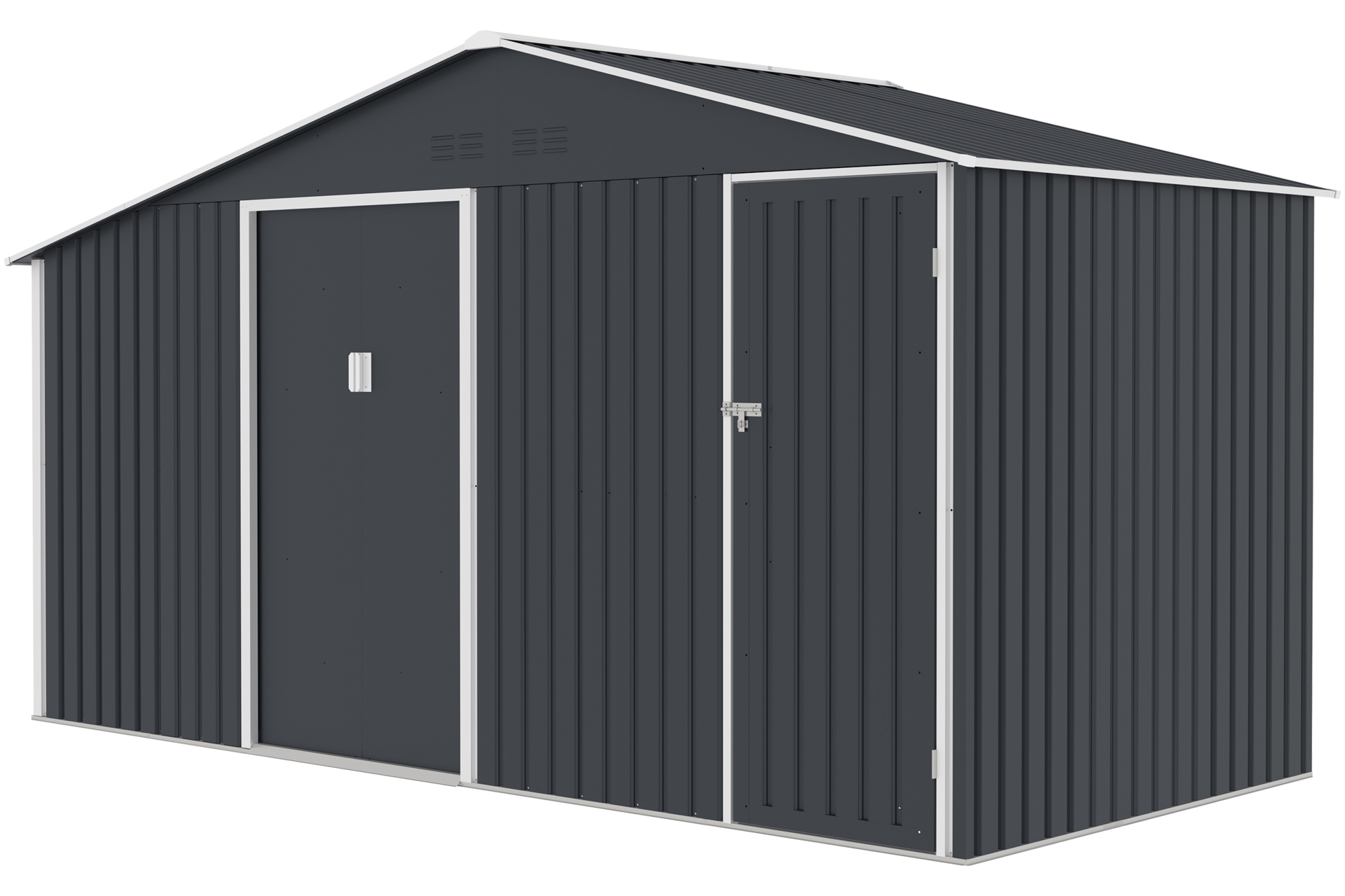 Domek narzędziowy Bergen 407 x 194 cm Grey z drewutnią